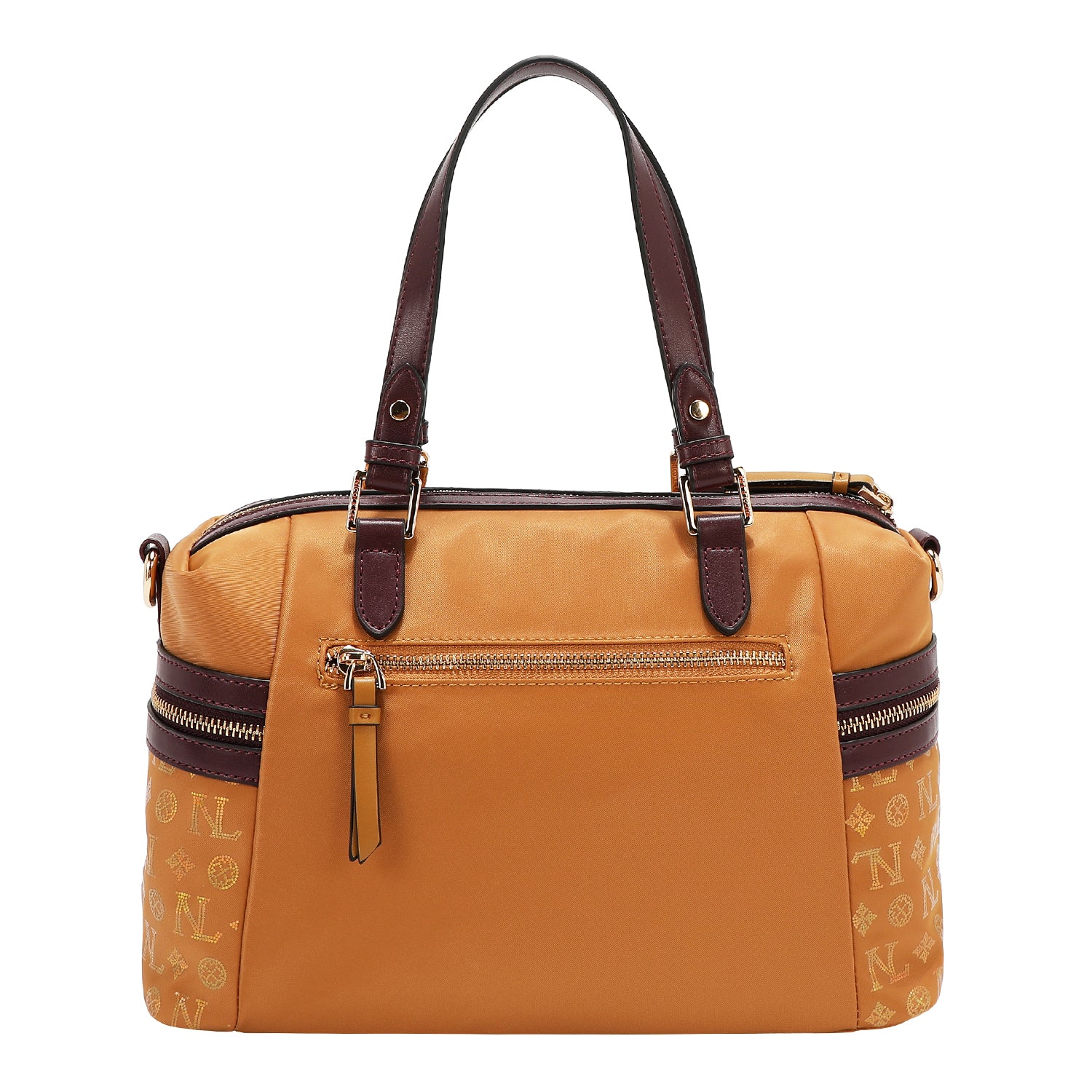SATCHEL BAG WITH MONOGRAM LOGO (CAMEL)