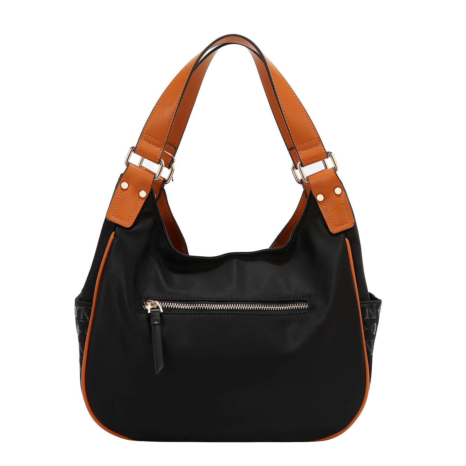 BOLSO DE HOMBRO CON LOGO MONOGRAMA (NEGRO)