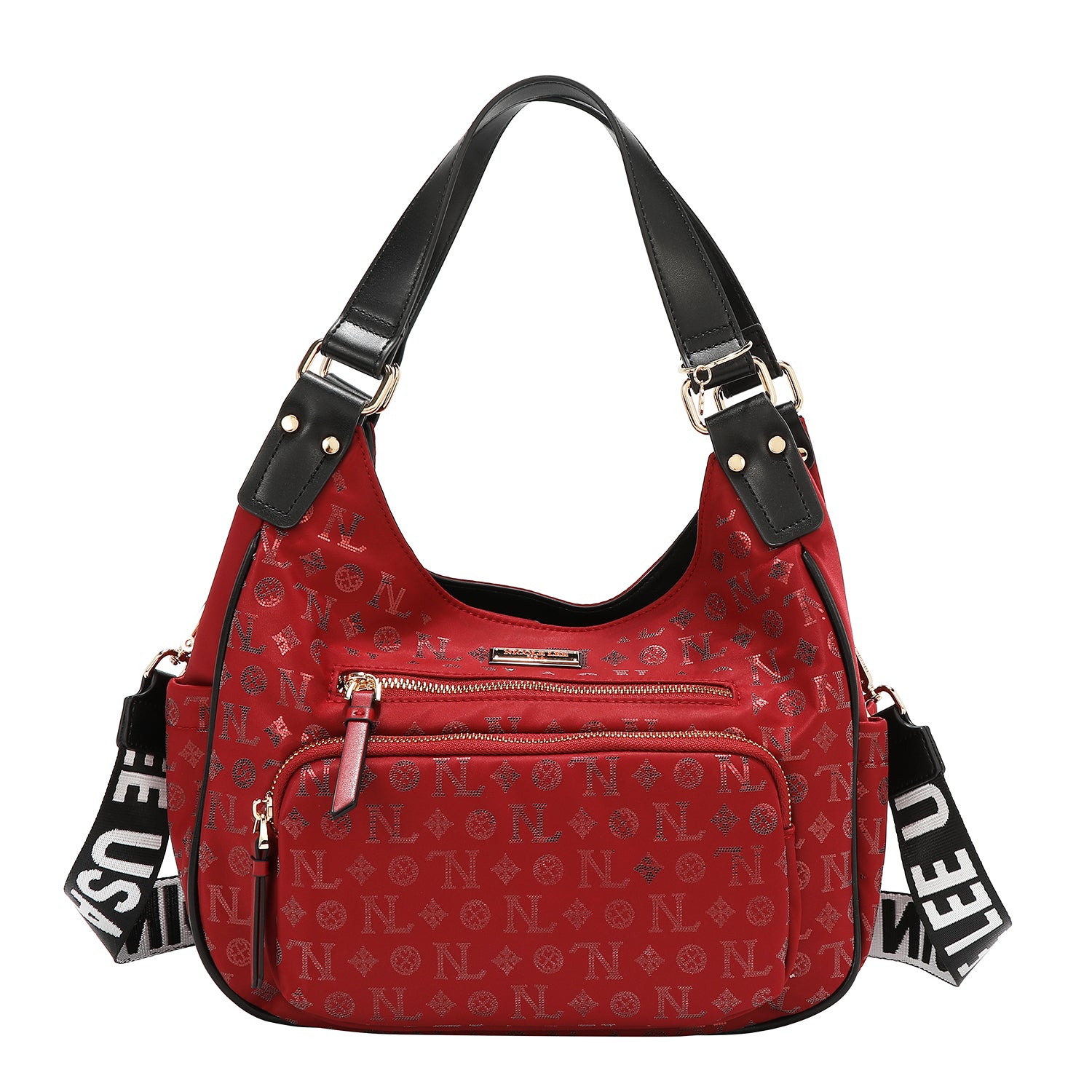 SHOULDER BAG WITH MONOGRAM LOGO (RED)