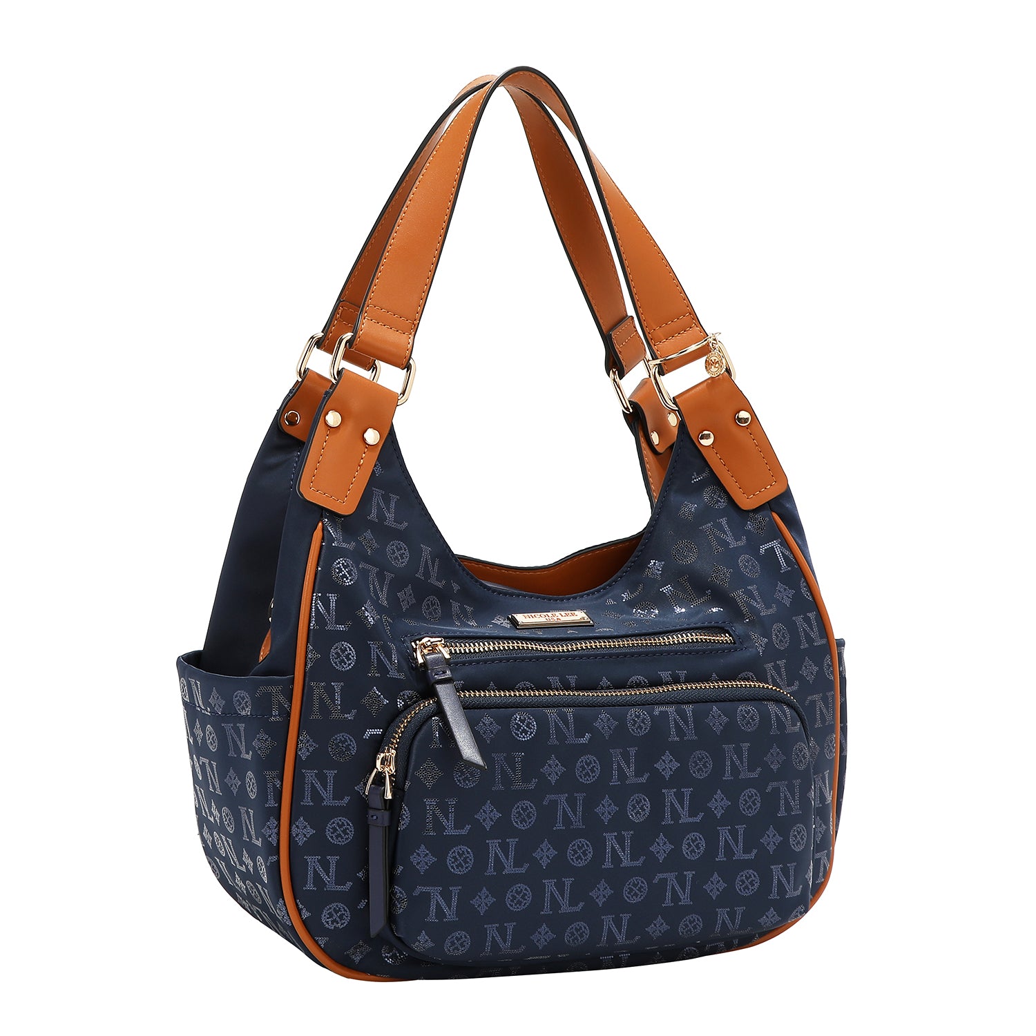 SHOULDER BAG WITH MONOGRAM LOGO (BLUE)