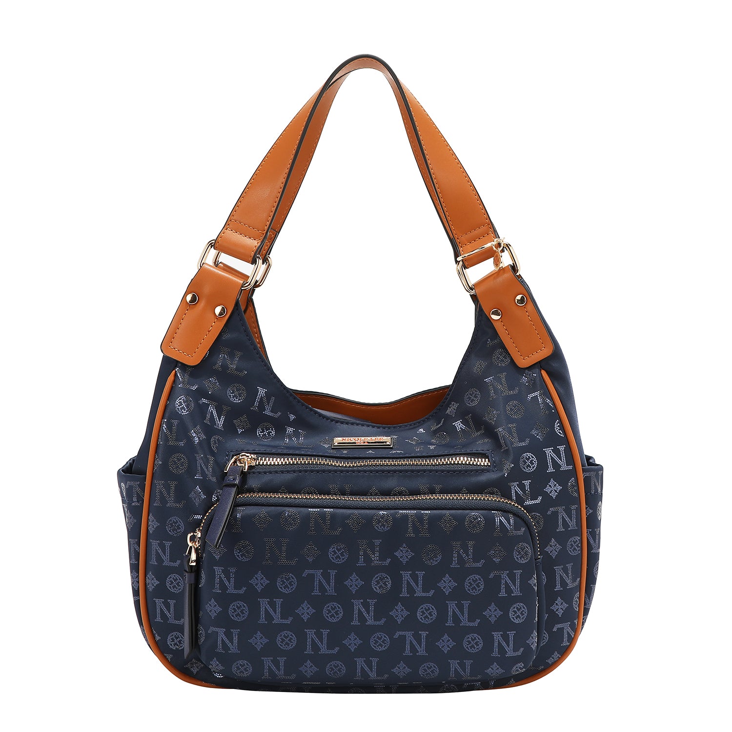 SHOULDER BAG WITH MONOGRAM LOGO (BLUE)