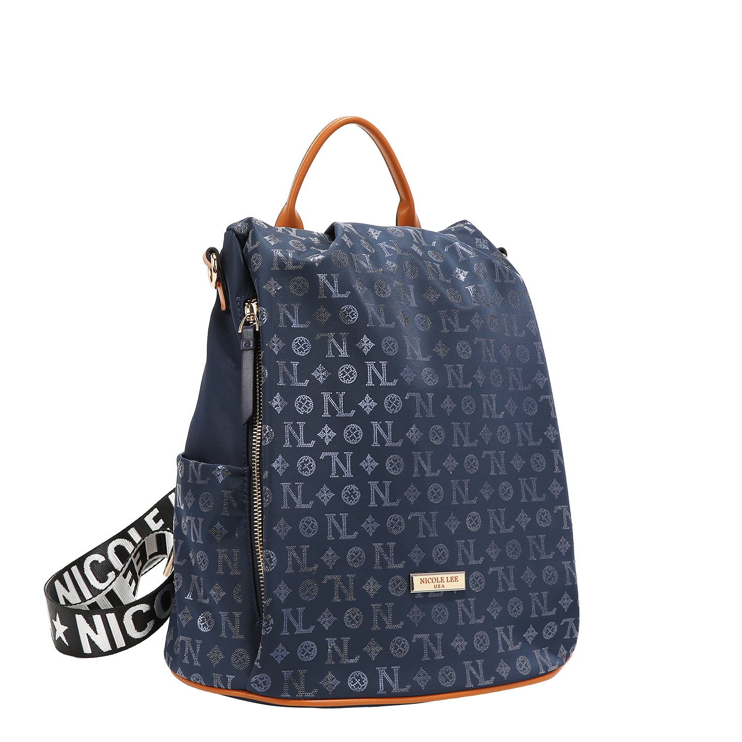 BACKPACK WITH MONOGRAM LOGO (BLUE)