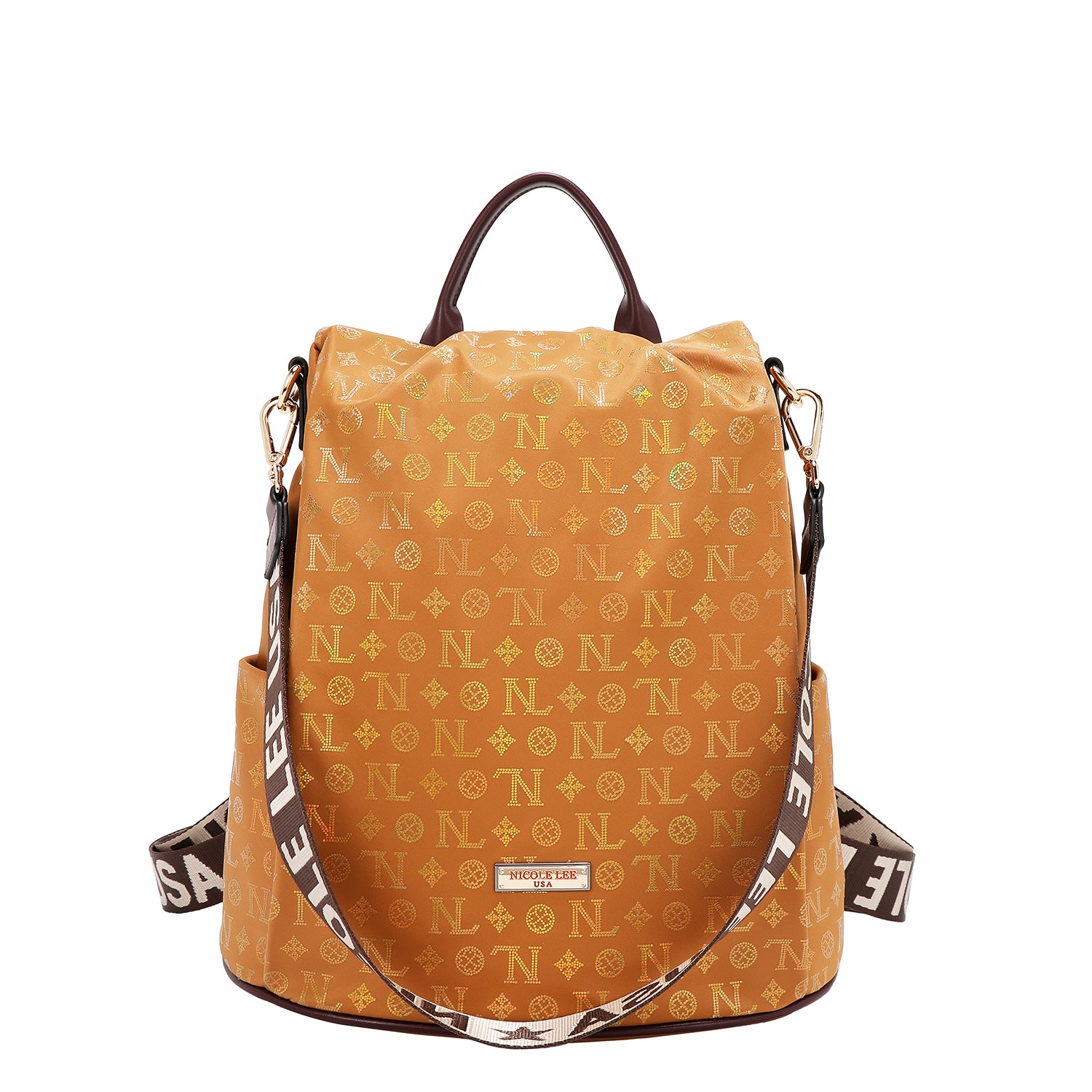 MOCHILA COM LOGOTIPO MONOGRAMA (CAMEL)
