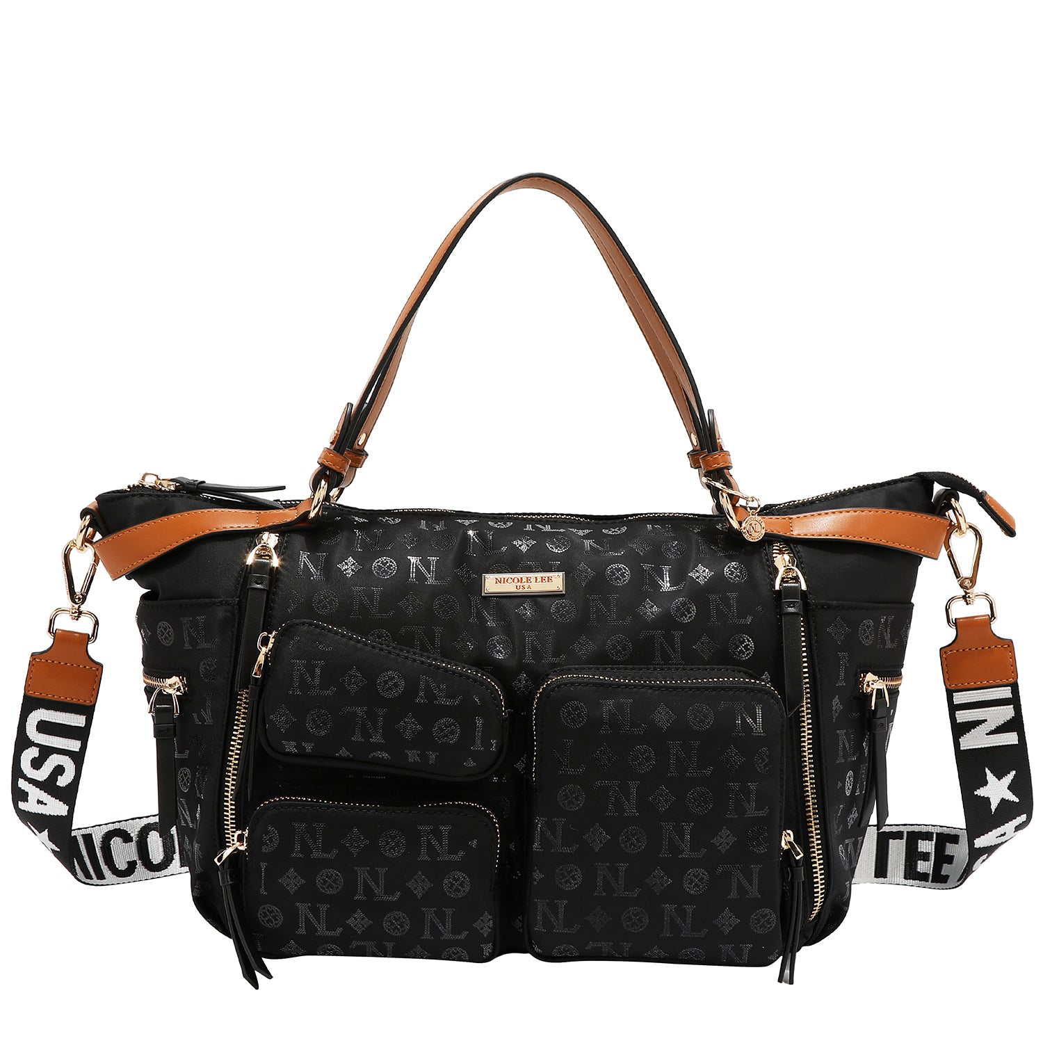 BORSA SHOPPING CON LOGO MONOGRAMMA (NERO)