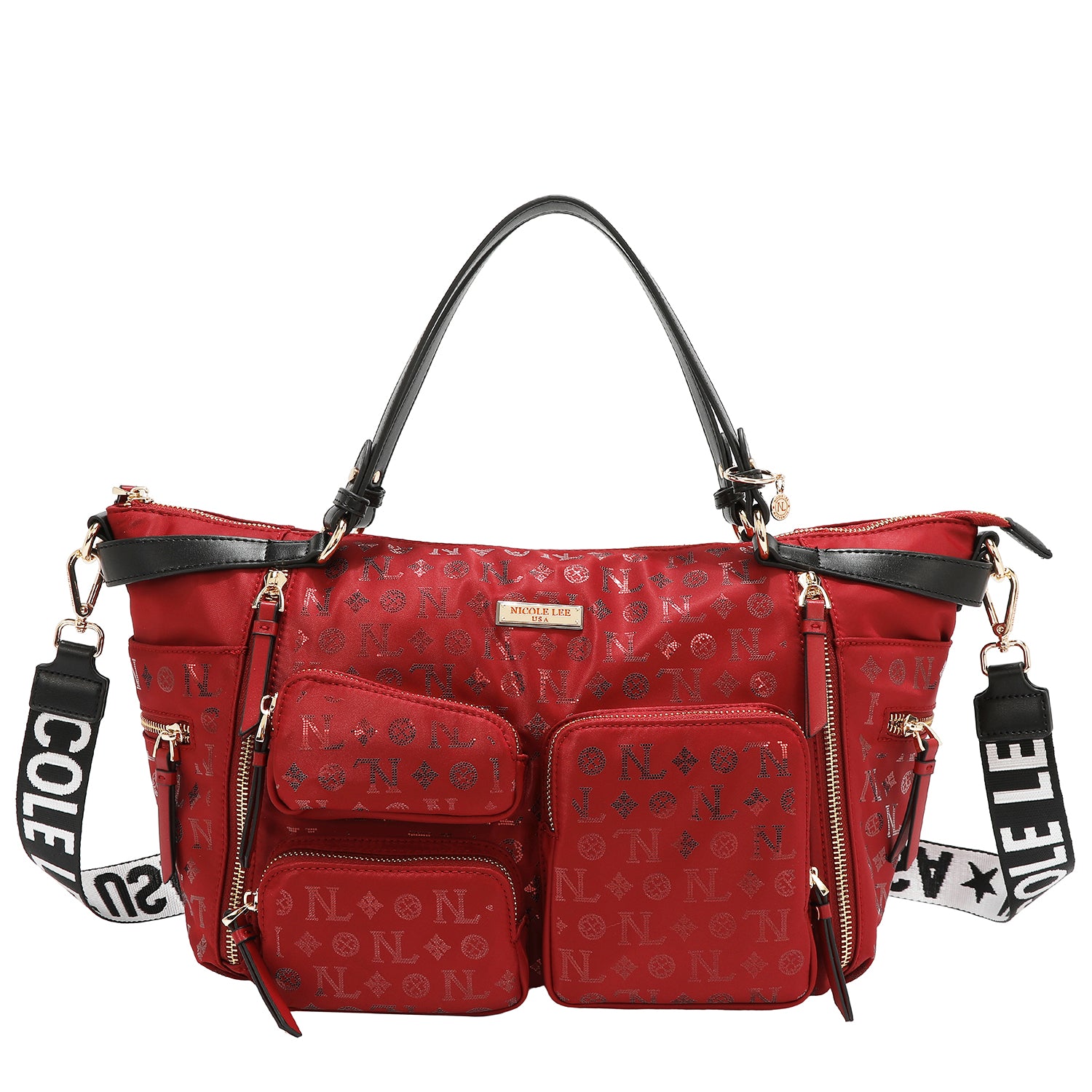 BORSA SHOPPING CON LOGO MONOGRAMMA (ROSSO)