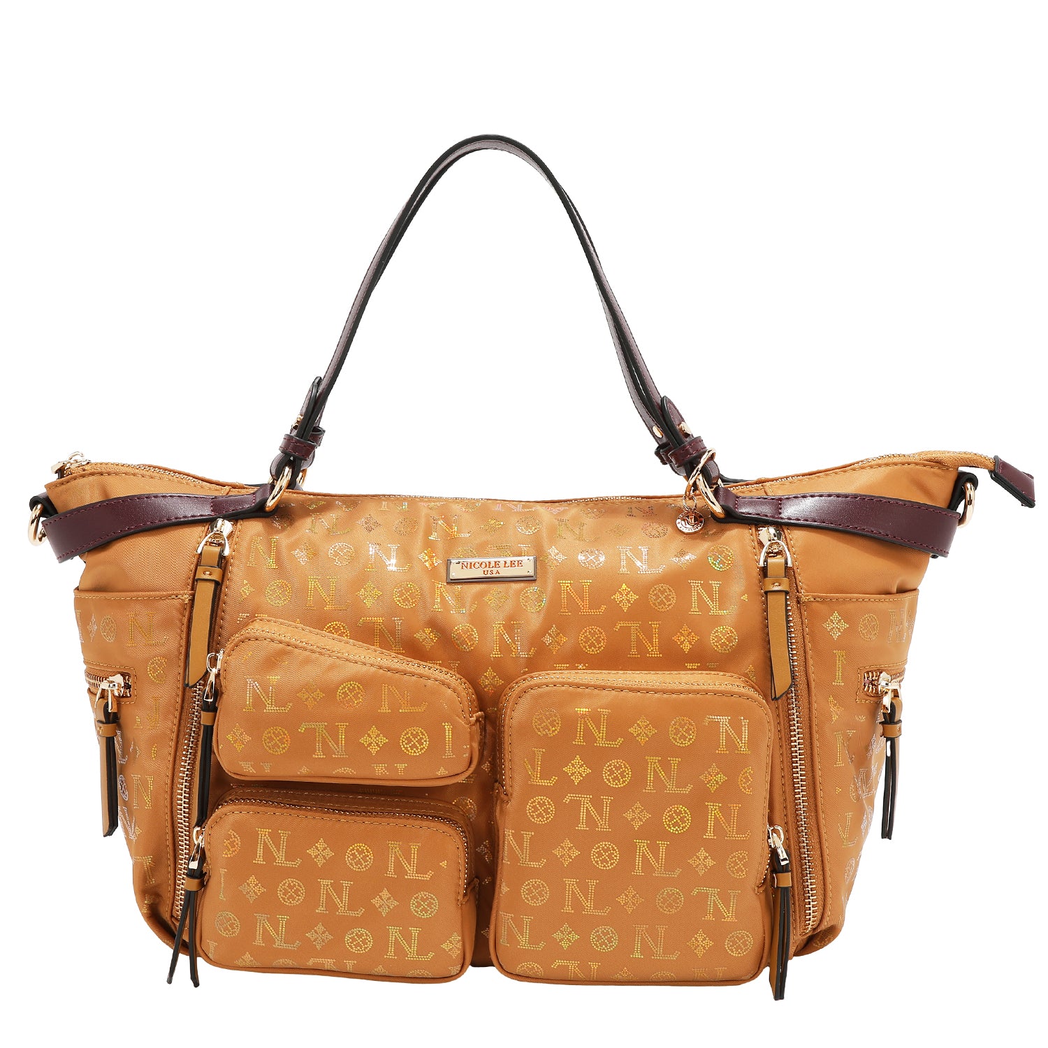 BORSA SHOPPING CON LOGO MONOGRAMMA (CAMMELLO)