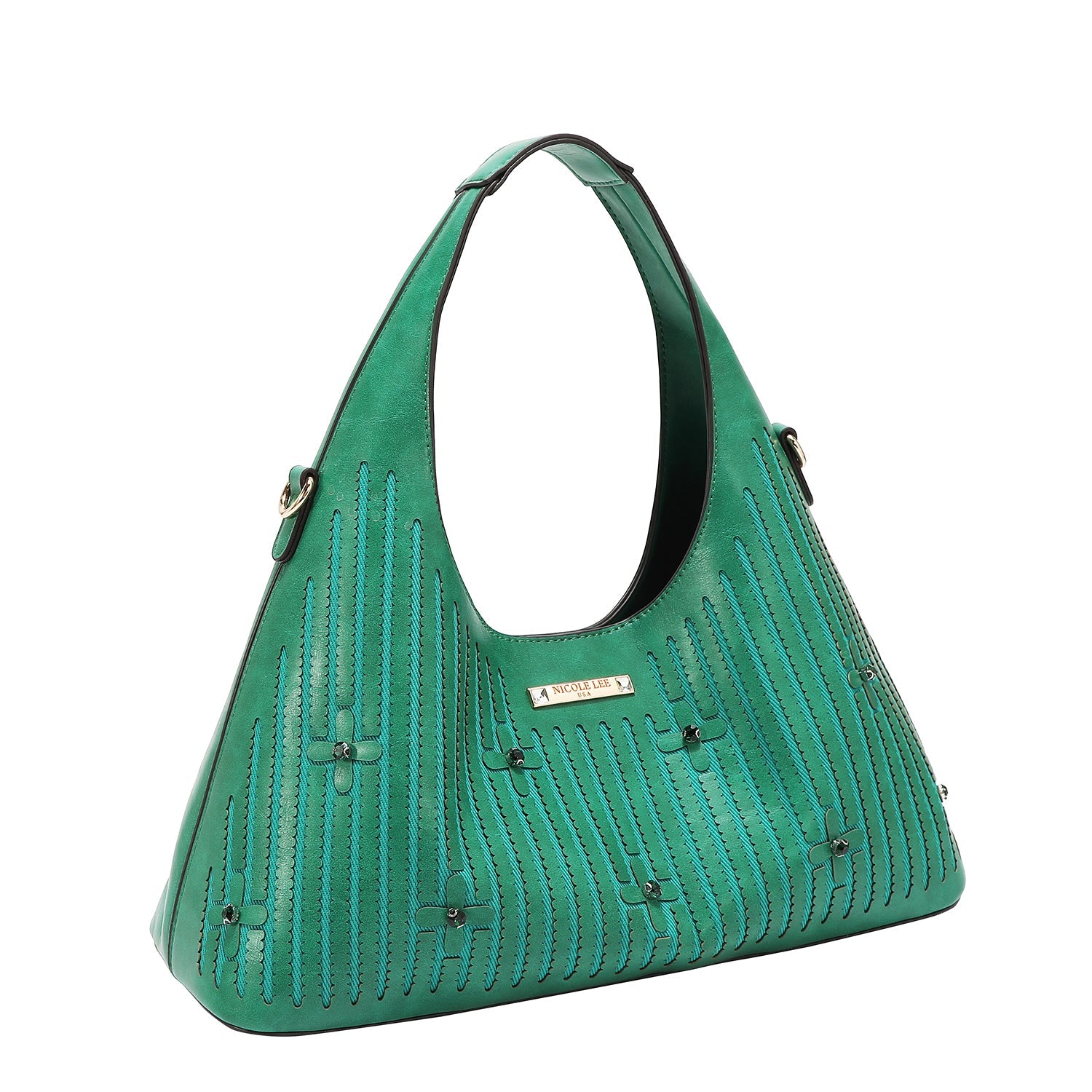 BOLSO DE MANO CON COSTURA (VERDE)