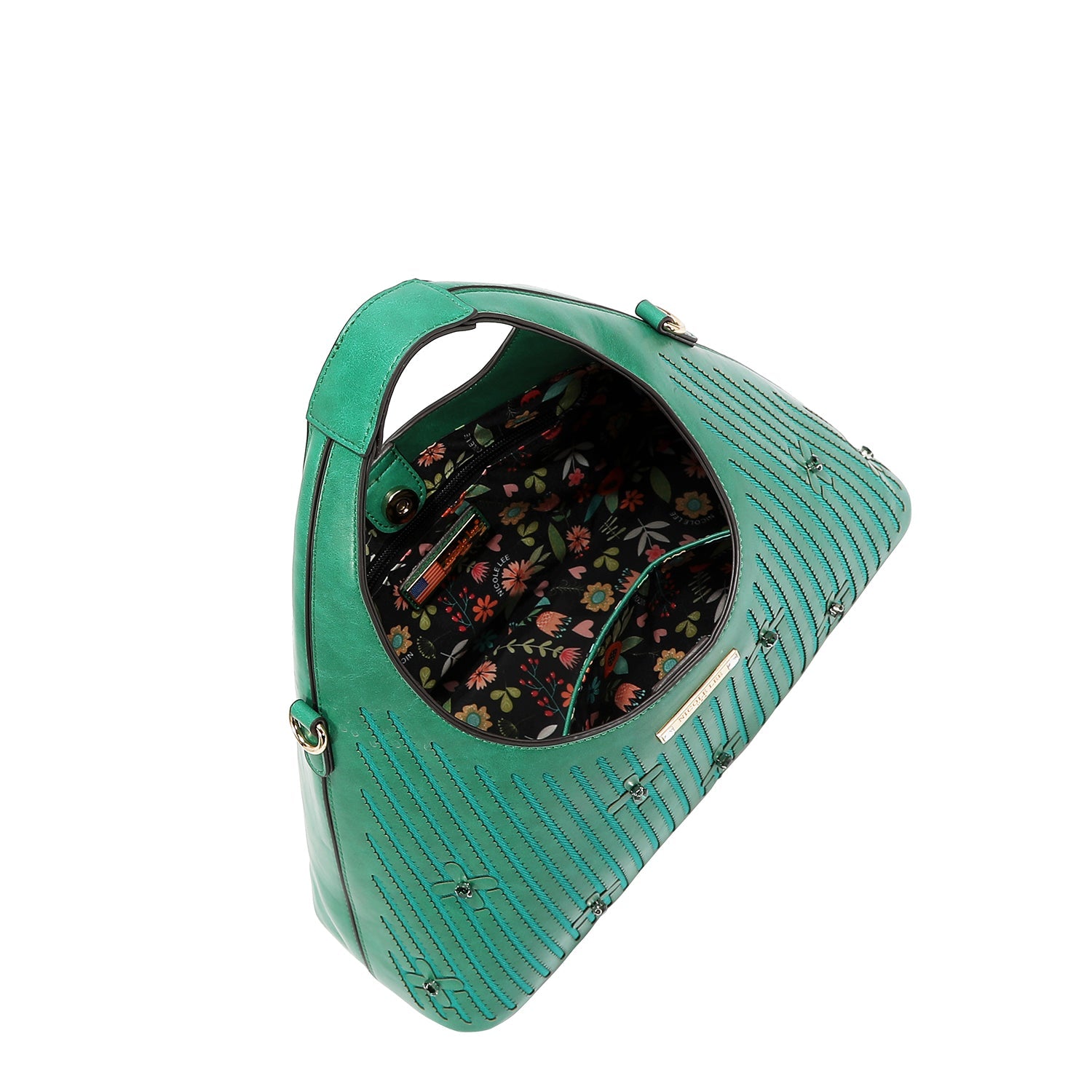 BOLSO DE MANO CON COSTURA (VERDE)