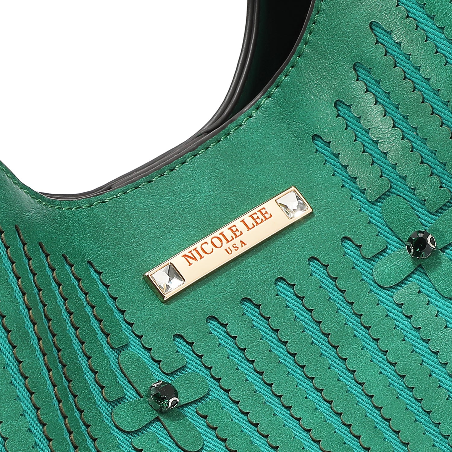 BOLSO DE MANO CON COSTURA (VERDE)