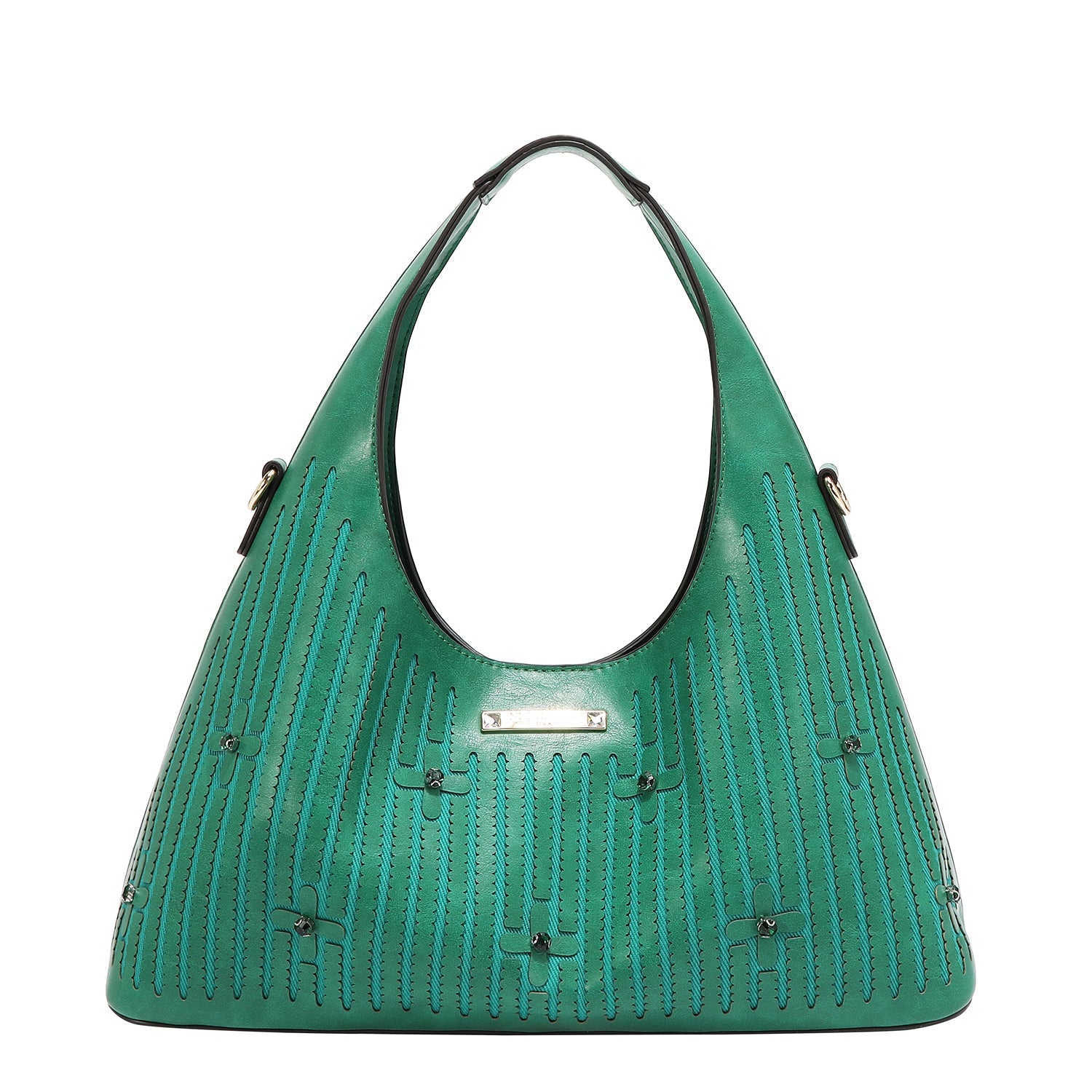 BOLSO DE MANO CON COSTURA (VERDE)