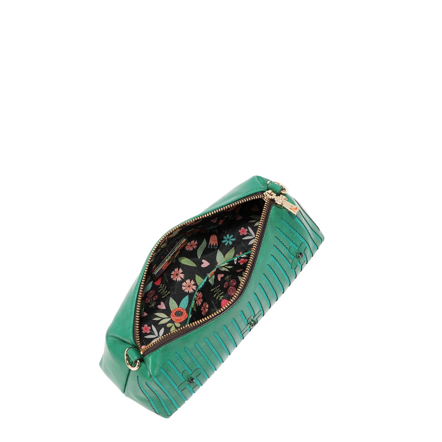 BOLSO DE MANO CON COSTURA (VERDE)