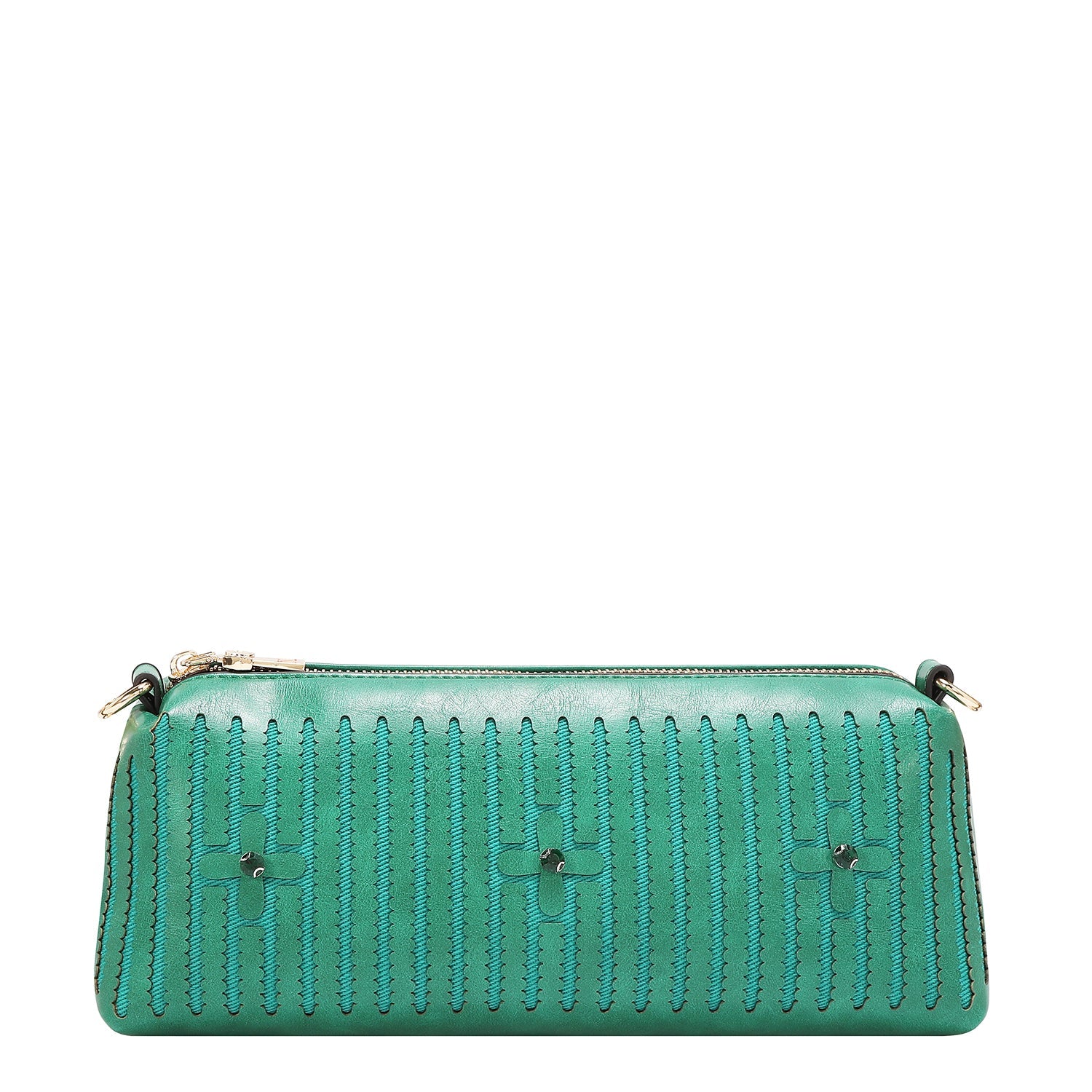BOLSO DE MANO CON COSTURA (VERDE)