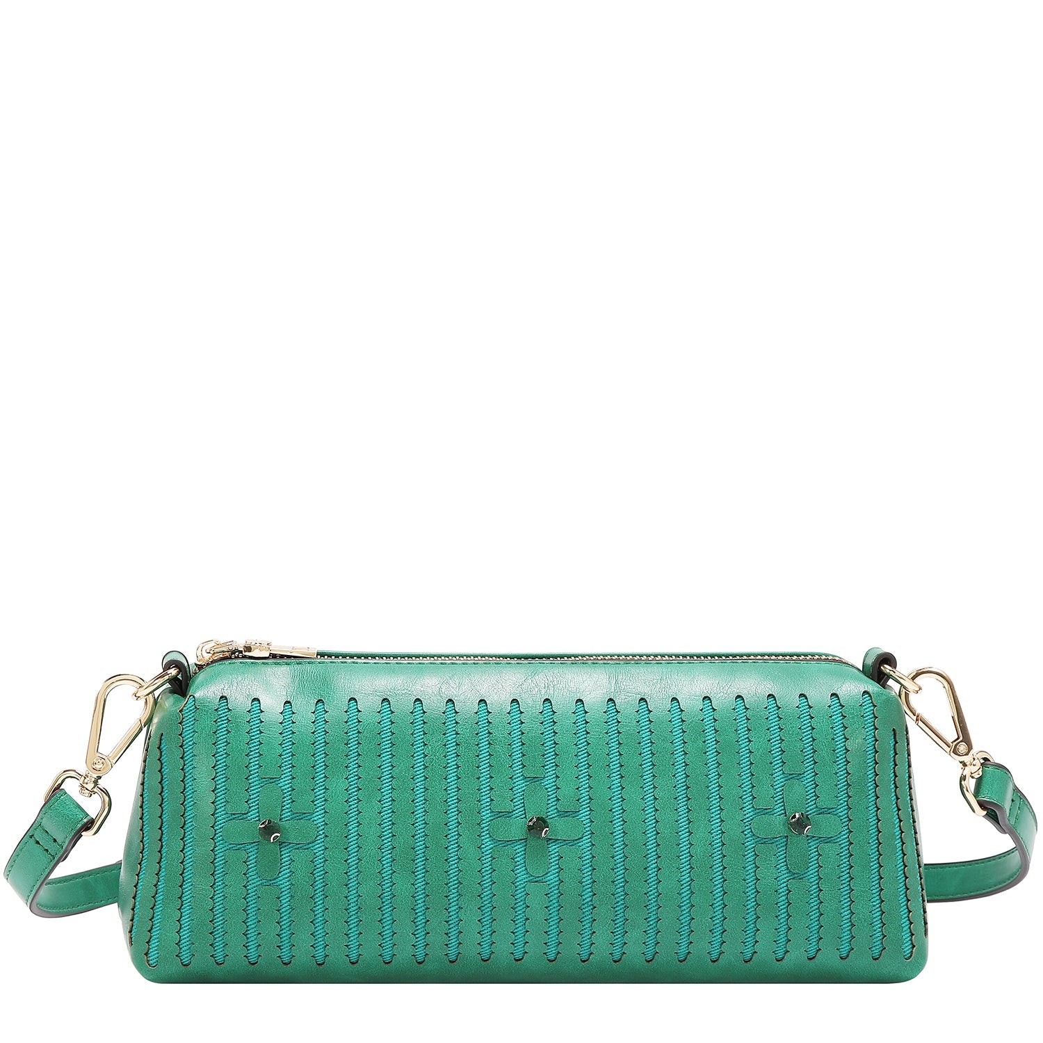 BOLSO DE MANO CON COSTURA (VERDE)