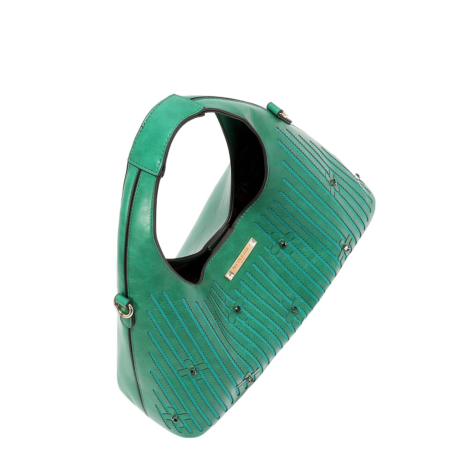 BOLSO DE MANO CON COSTURA (VERDE)