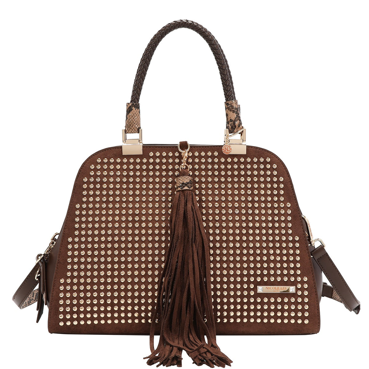 BOLSO DOMO CON TACHUELAS (BROWN)
