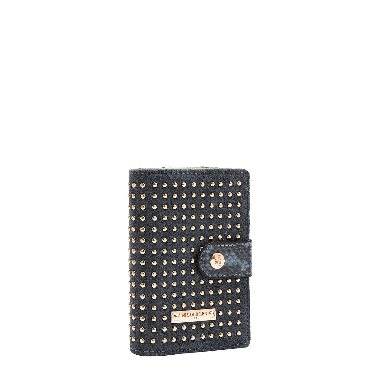 CARTERA CON TACHUELAS (AZUL)