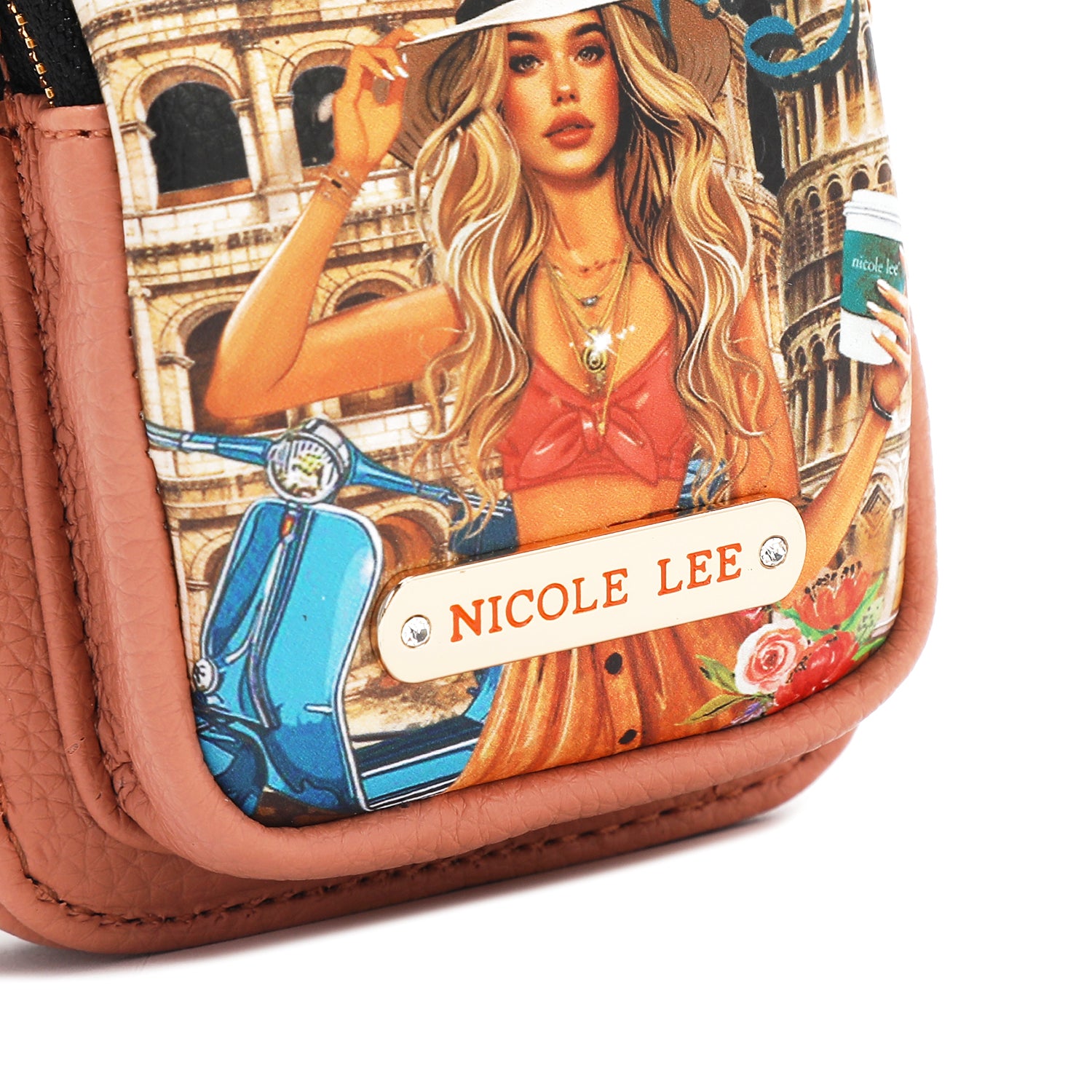 ÉTUI DE TÉLÉPHONE BANDOULIÈRE AVEC SANGLE (<tc>MARTHA TRAVELS ITALY</tc>)