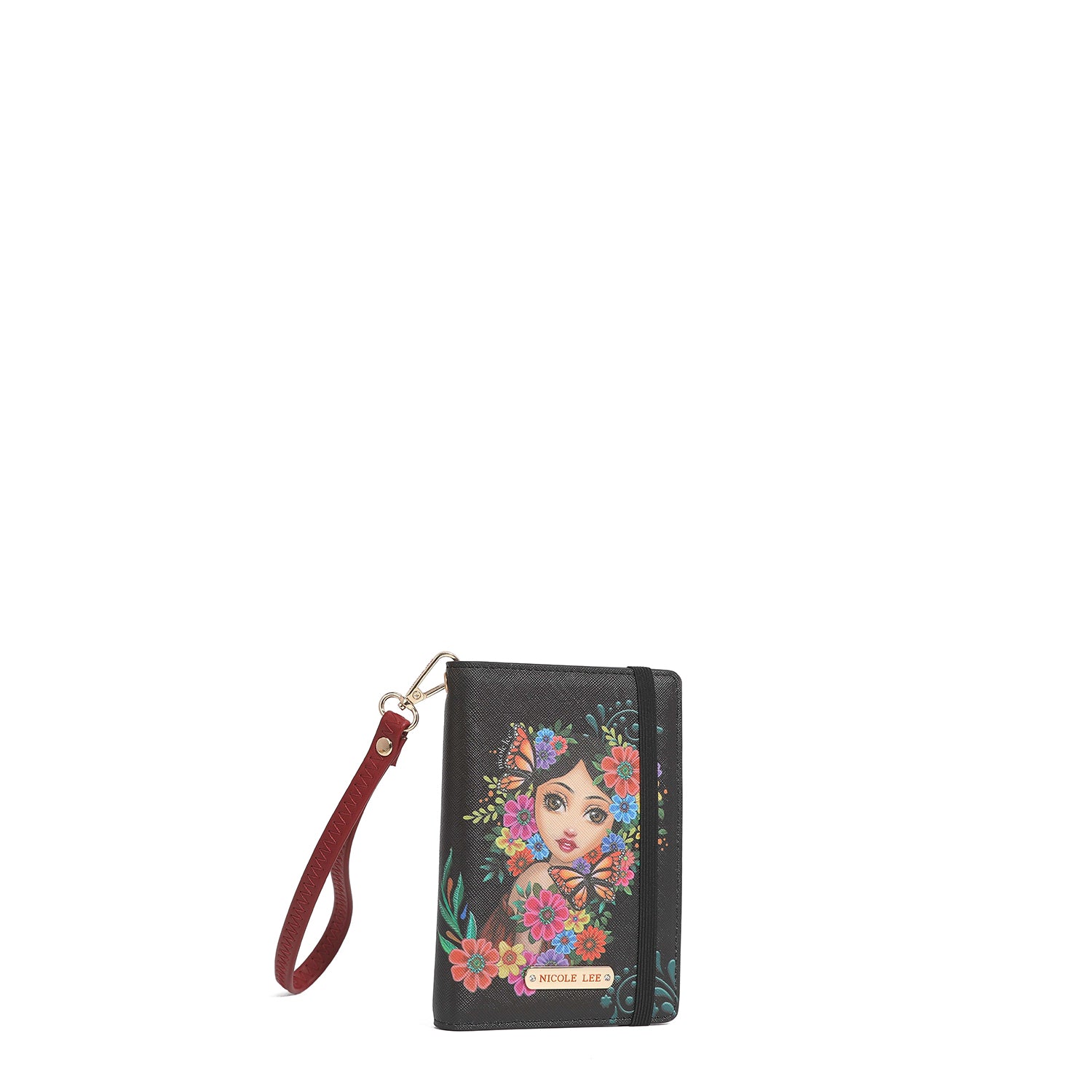 PORTAFOGLIO PORTA PASSAPORTO CON BRACCIALE <tc>ALMA DE COLORES</tc>