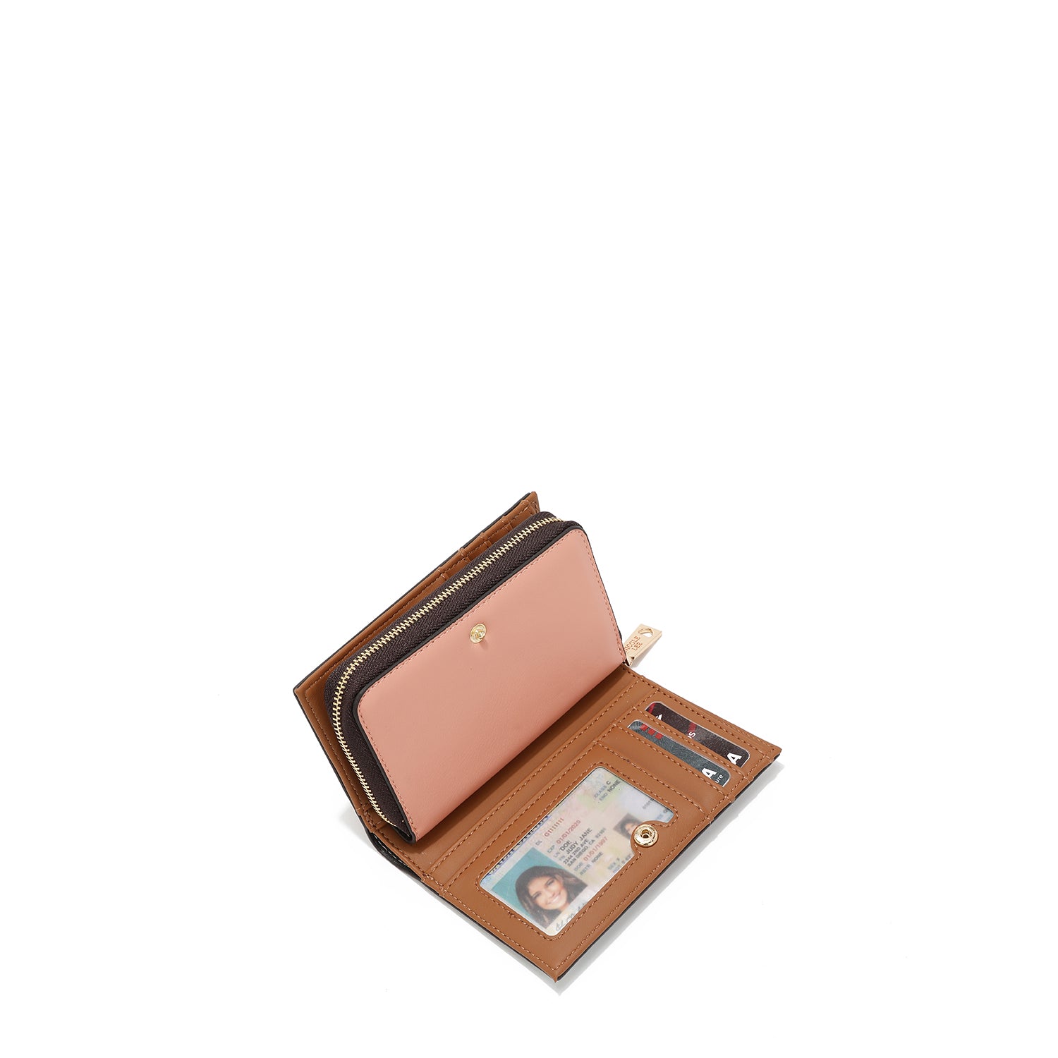 CARTEIRA DOBRÁVEL COM ZÍPER CENTRAL (<tc>AKIKO LA BELLEZA</tc>)