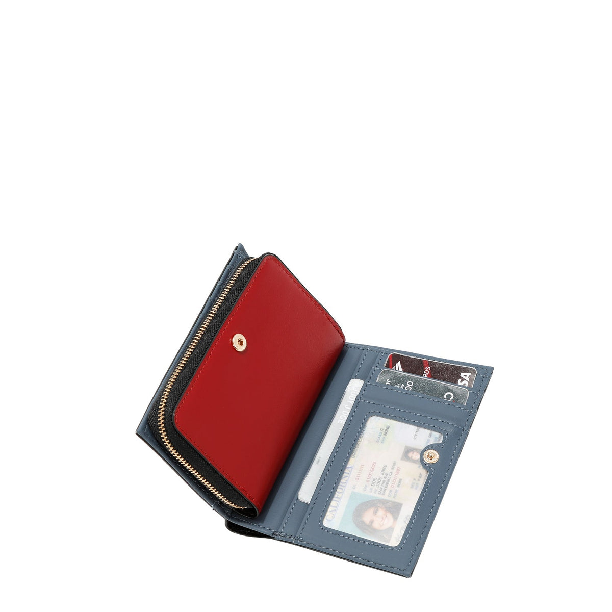 CARTERA PLEGABLE CON CREMALLERA CENTRAL (LONDON EYE-MARRON)