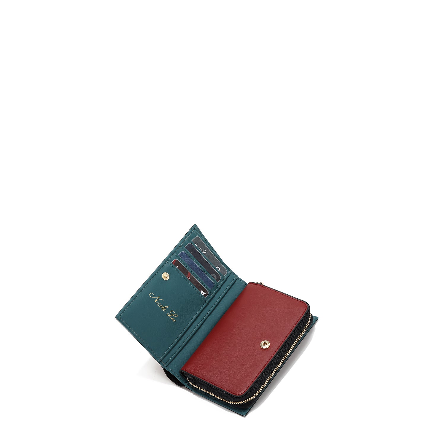 FOLDABLE WALLET WITH CENTRAL ZIP (<tc>VIOLET BLOSSOM</tc>)