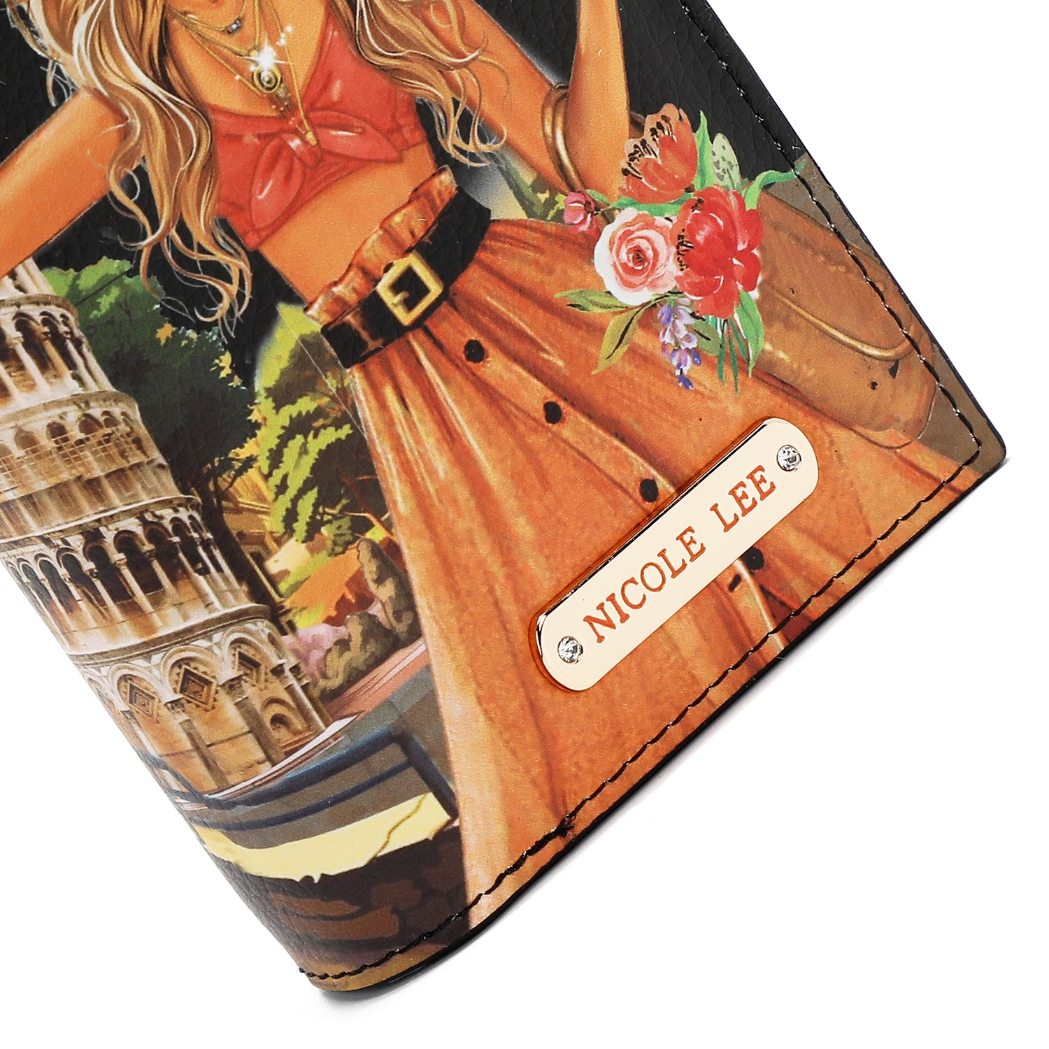 CARTEIRA DOBRÁVEL COM ZÍPER CENTRAL (<tc>MARTHA TRAVELS ITALY</tc>)