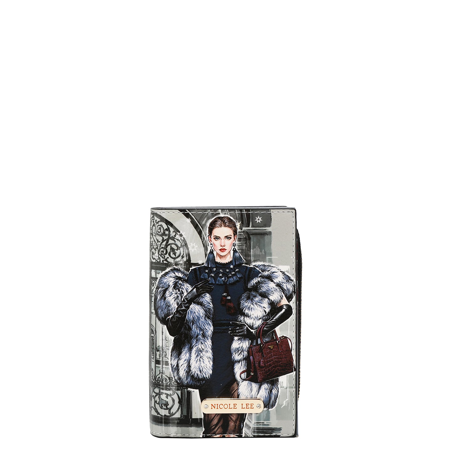 PORTEFEUILLE PLIABLE AVEC FERMETURE ÉCLAIR CENTRALE (<tc>MODA SNOWFLAKE</tc>)