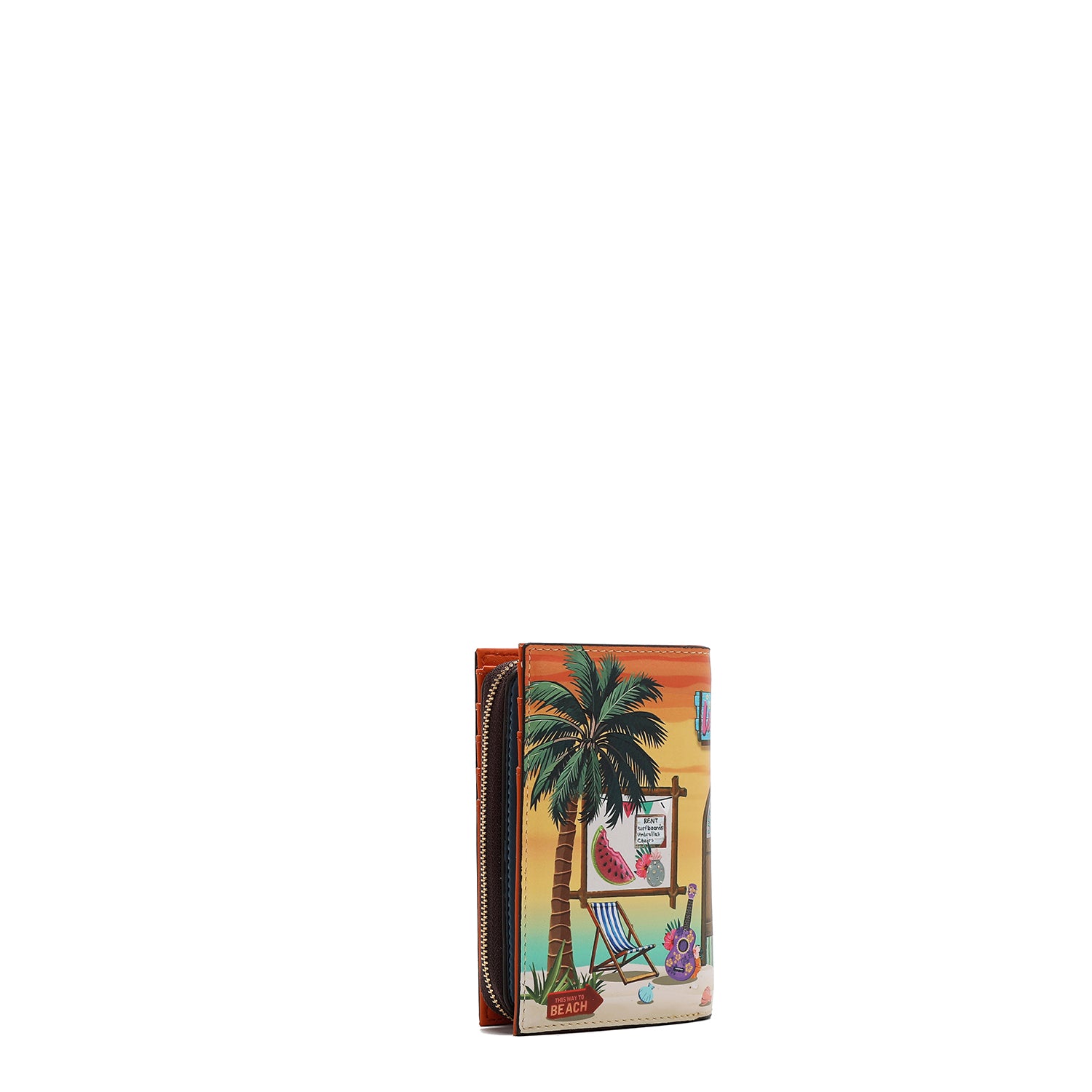 FOLDABLE WALLET WITH CENTRAL ZIP (<tc>SUN & SAND</tc>)