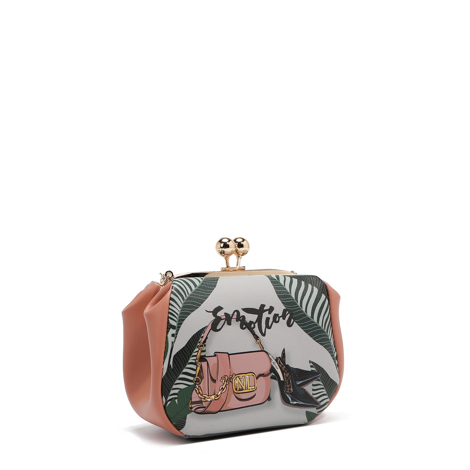 Mini bolsa transversal com fecho de encaixe (<tc>EMOTION</tc>)