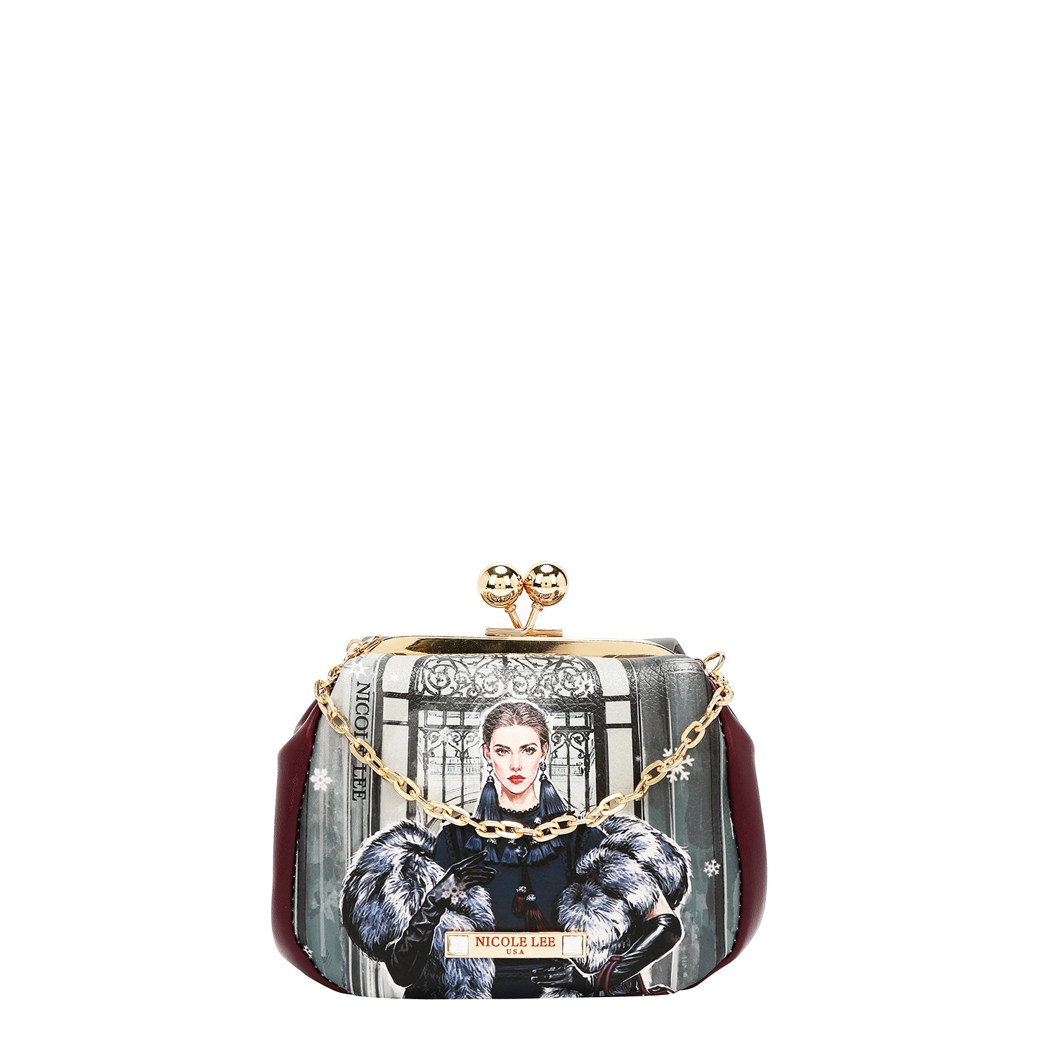 MINI SAC BANDOULIÈRE AVEC FERMETURE À FERMETURE BAISER (<tc>MODA SNOWFLAKE</tc>)