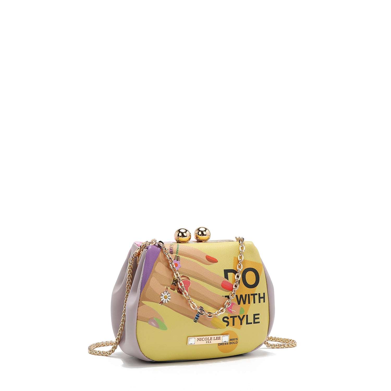 Mini borsa incrociata con chiusura della serratura del bacio (smalto)