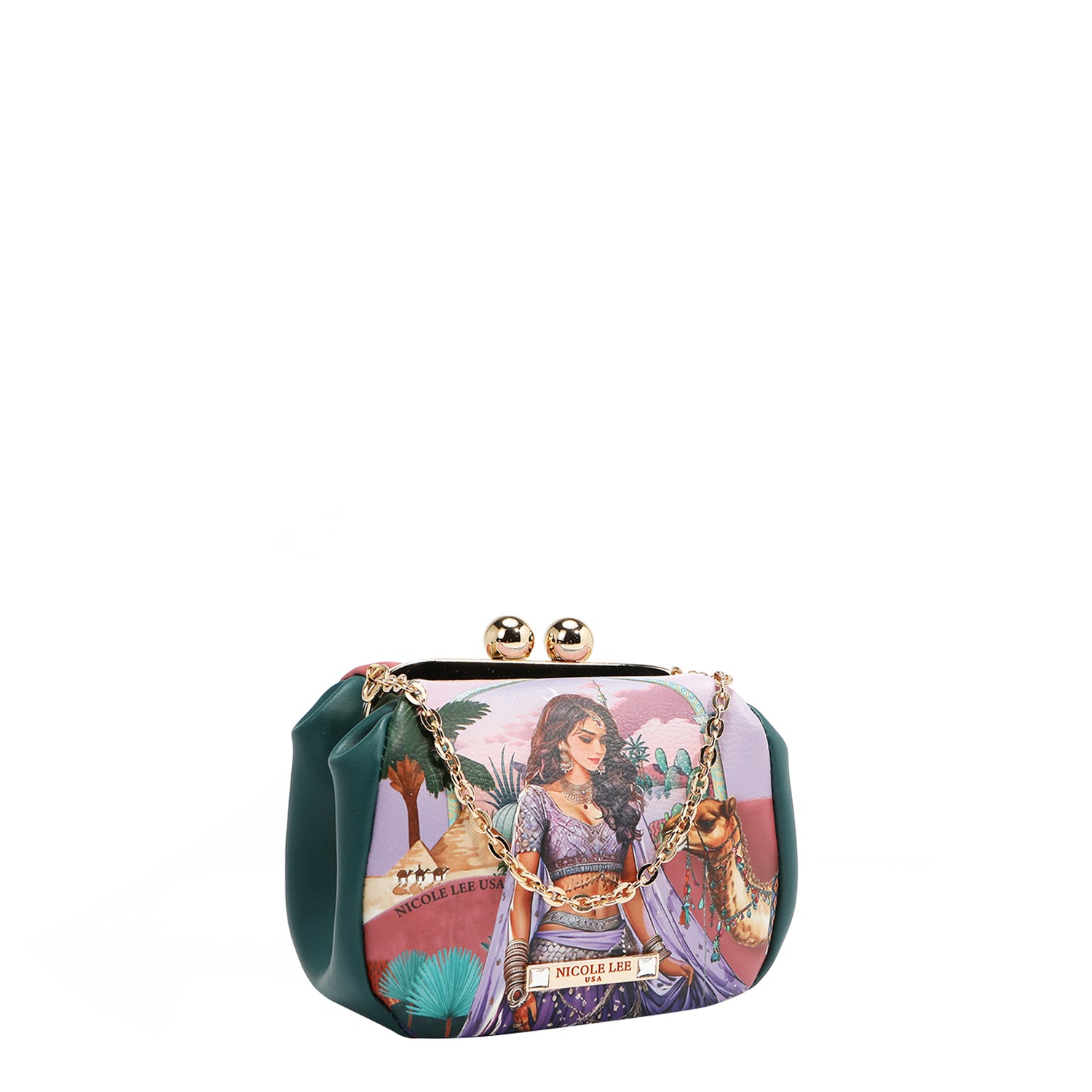 MINI SAC BANDOULIÈRE AVEC FERMETURE KISS LOCK (<tc>QUEEN CLEOPATRA</tc>)