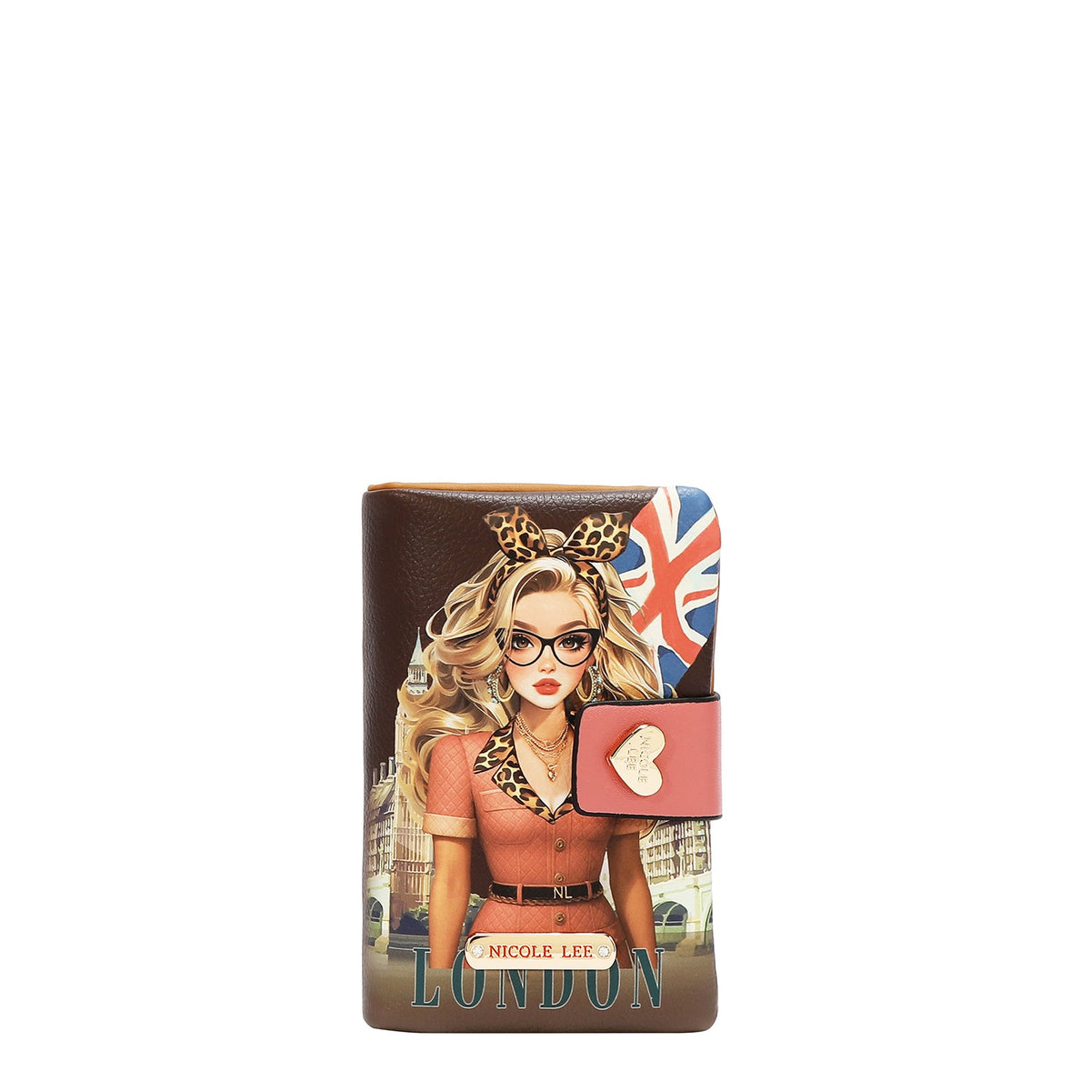 CARTERA CON CIERRE A PRESION (LONDON EYE - MARRON)