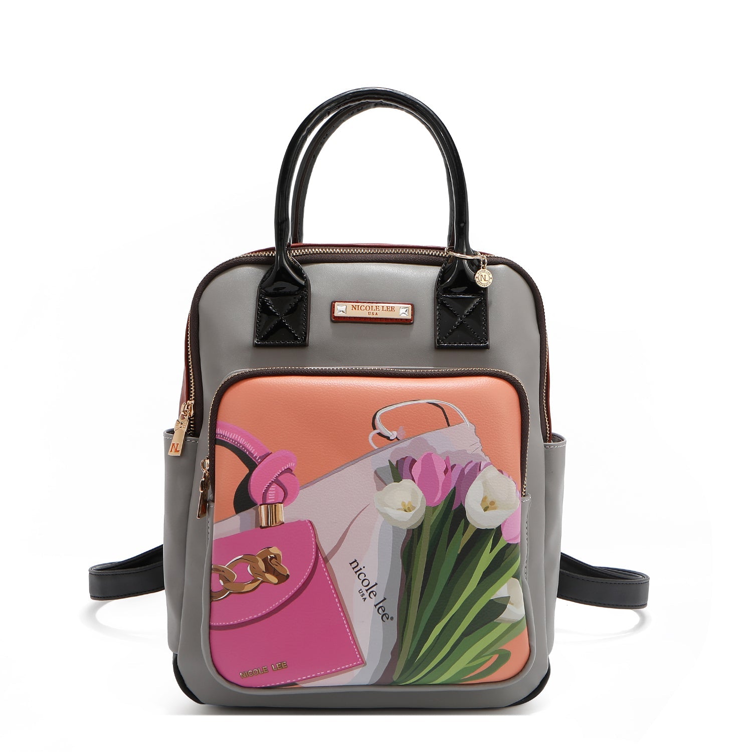 SET DA 3 PEZZI (ZAINO, BORSA A TRACOLLA, PORTAFOGLIO) (<tc>VIOLET BLOSSOM</tc>)