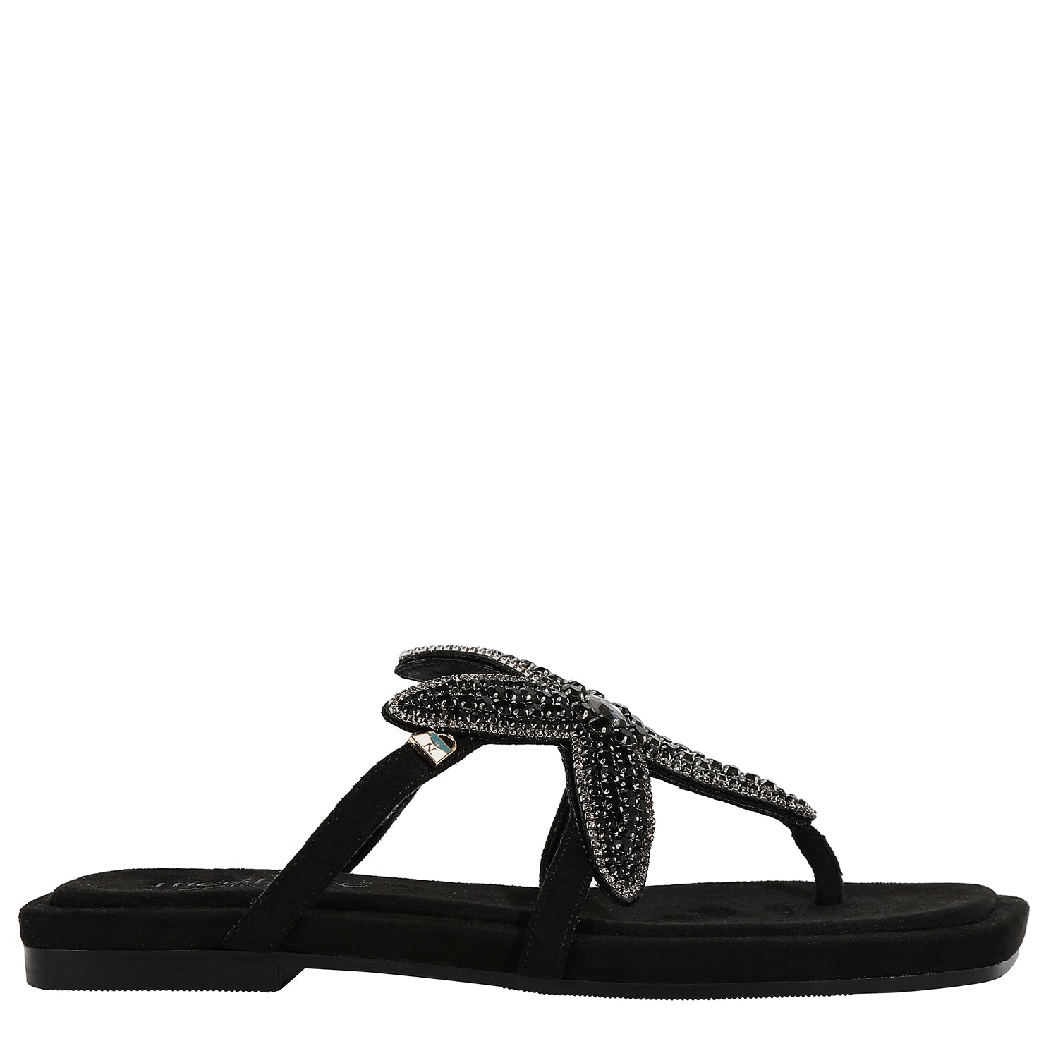 SANDALIAS DE DEDO CON ESTRELLA DE MAR (NEGRO)