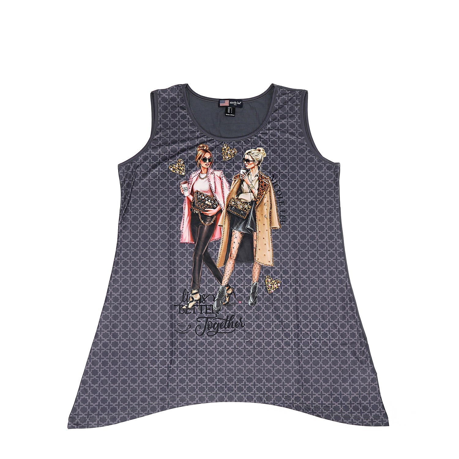 NICOLE LEE TUNICA TOP CON BRILLANTINI (<tc>LADIES NIGHT OUT</tc>)