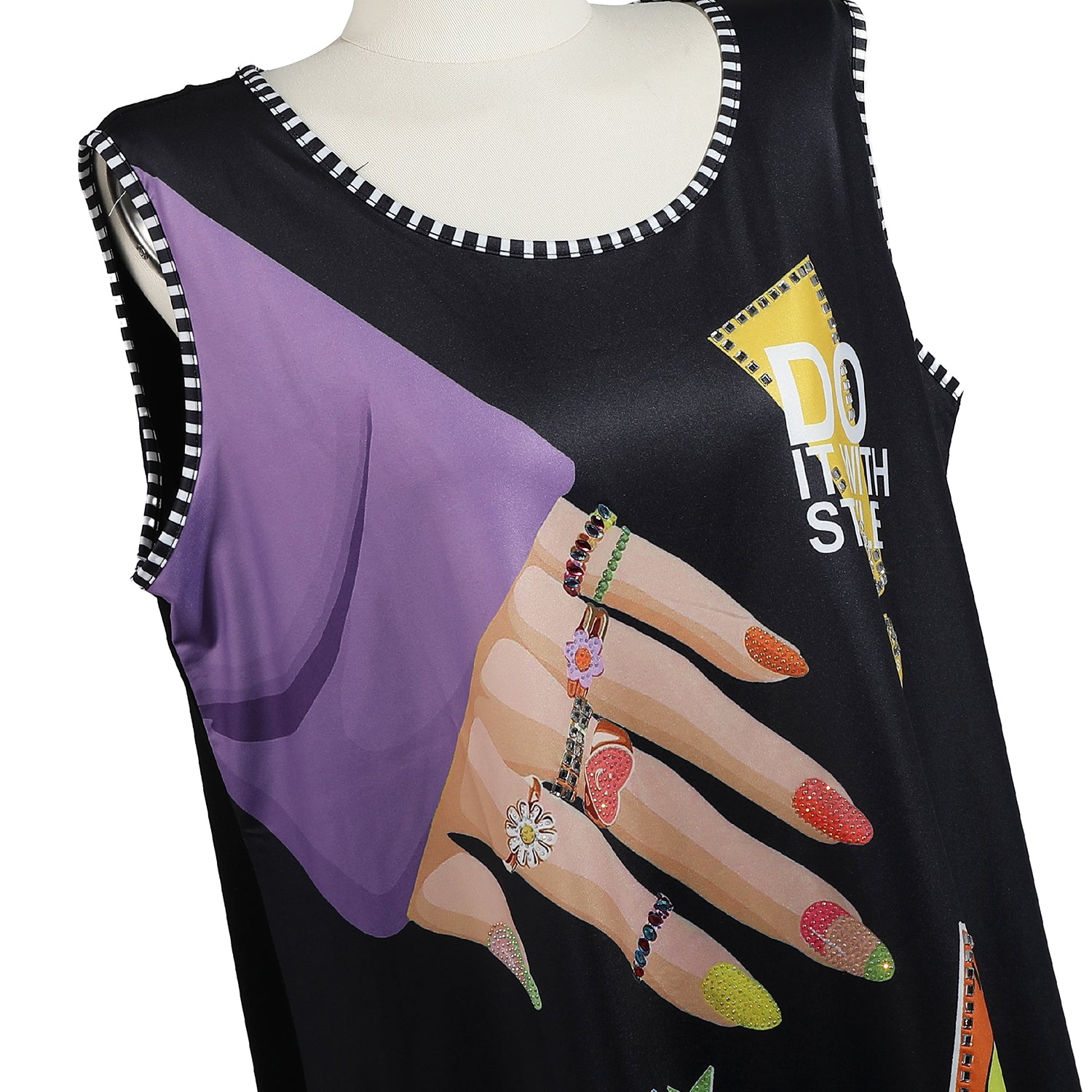TOP TUNICA NICOLE LEE CON BRILLOS (NAIL POLISH)