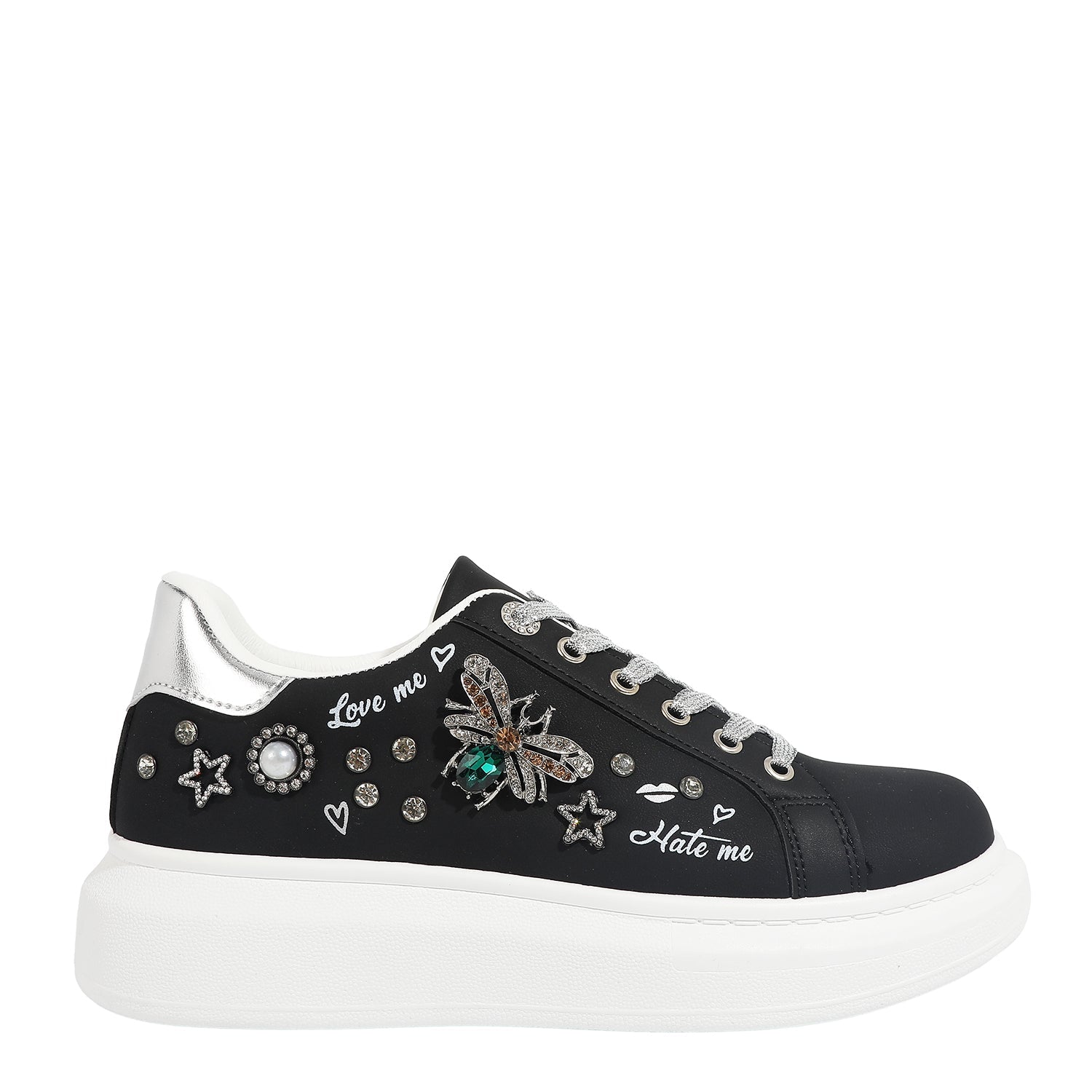 SNEAKERS PLATFORM CON CERNIERE (NERO)