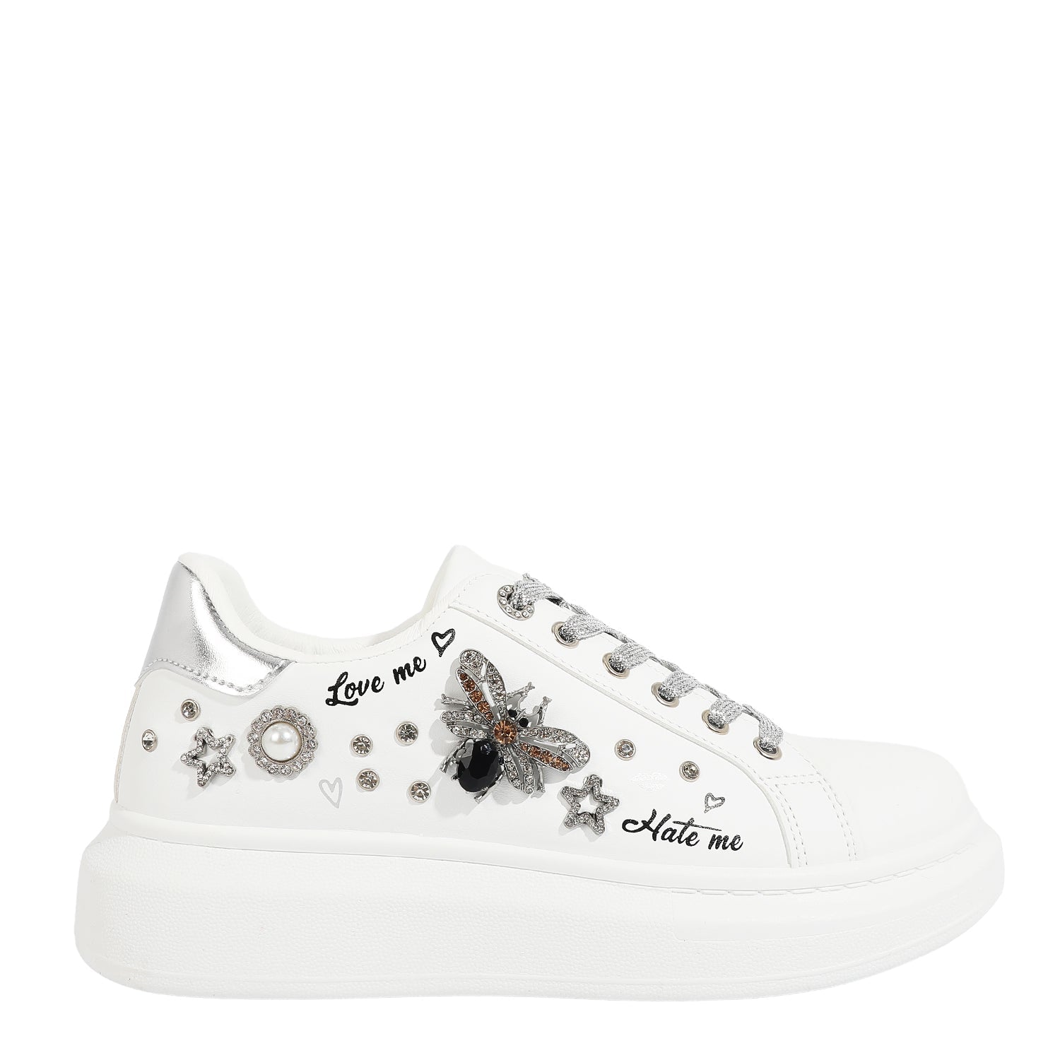 SNEAKERS PLATFORM CON CERNIERE (BIANCO)