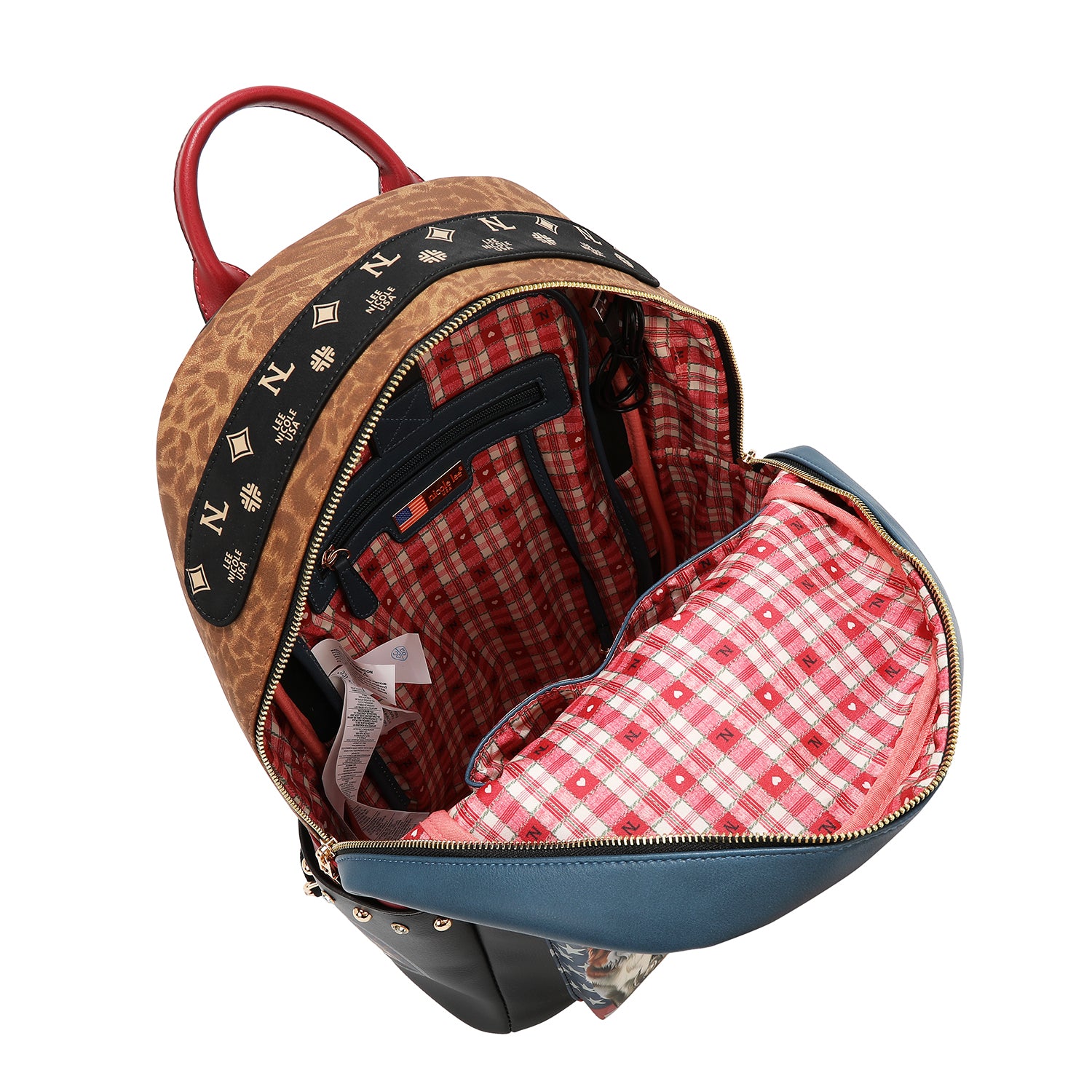 GRAND SAC À DOS À LA MODE AVEC PORT DE CHARGEMENT USB ET POCHETTE (<tc>MODA SNOWFLAKE</tc>)