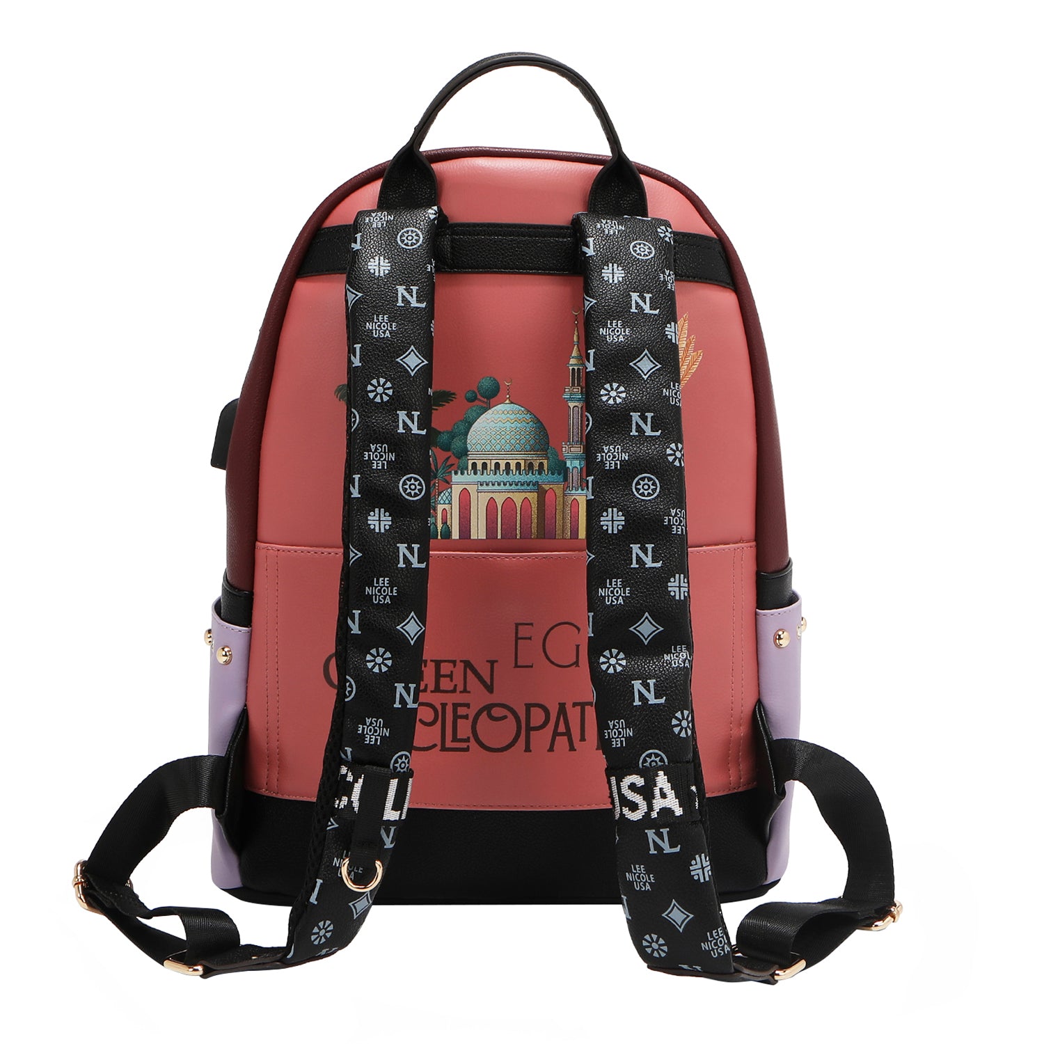 GROSSER MODERNER RUCKSACK MIT USB-LADEANSCHLUSS UND TASCHE (<tc>QUEEN CLEOPATRA</tc>)