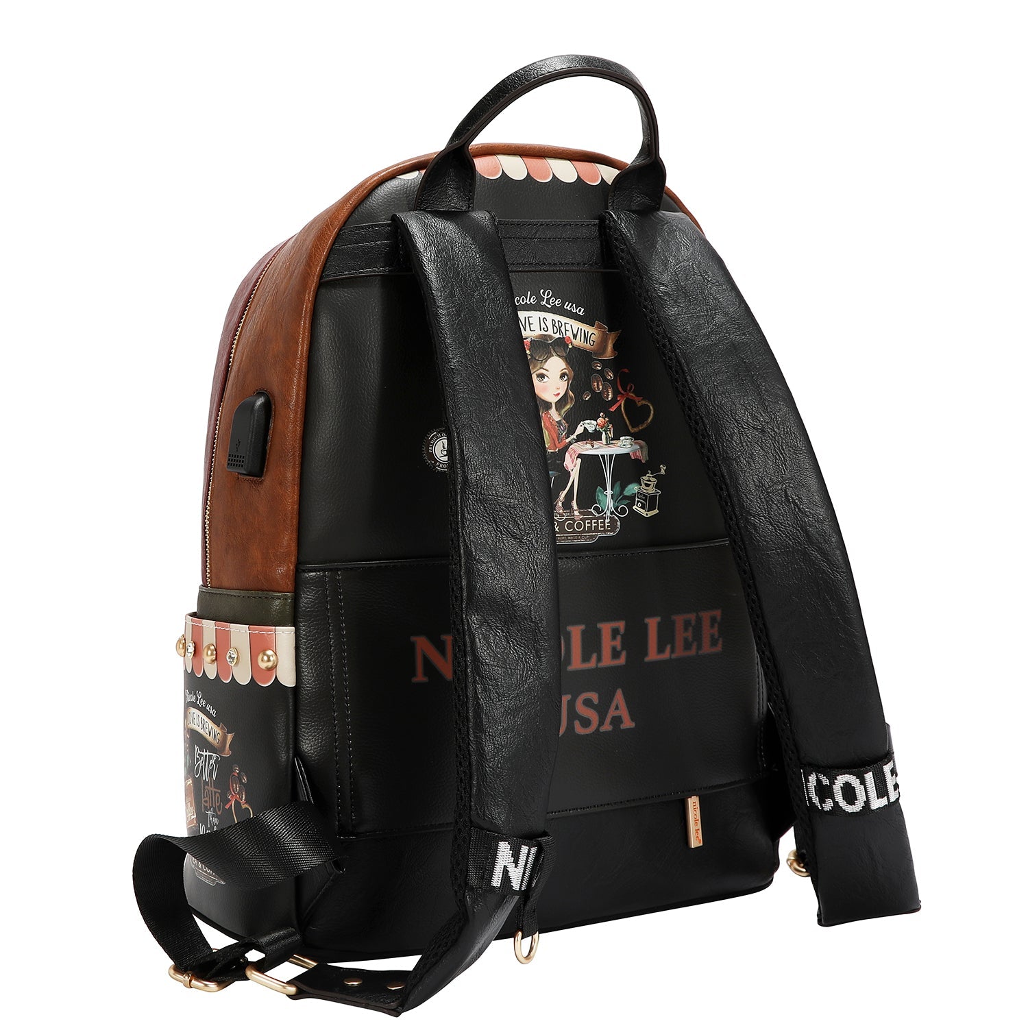 GRANDE MOCHILA ELEGANTE COM PORTA DE CARREGAMENTO USB E BOLSA (AMIGO VIRTUAL)