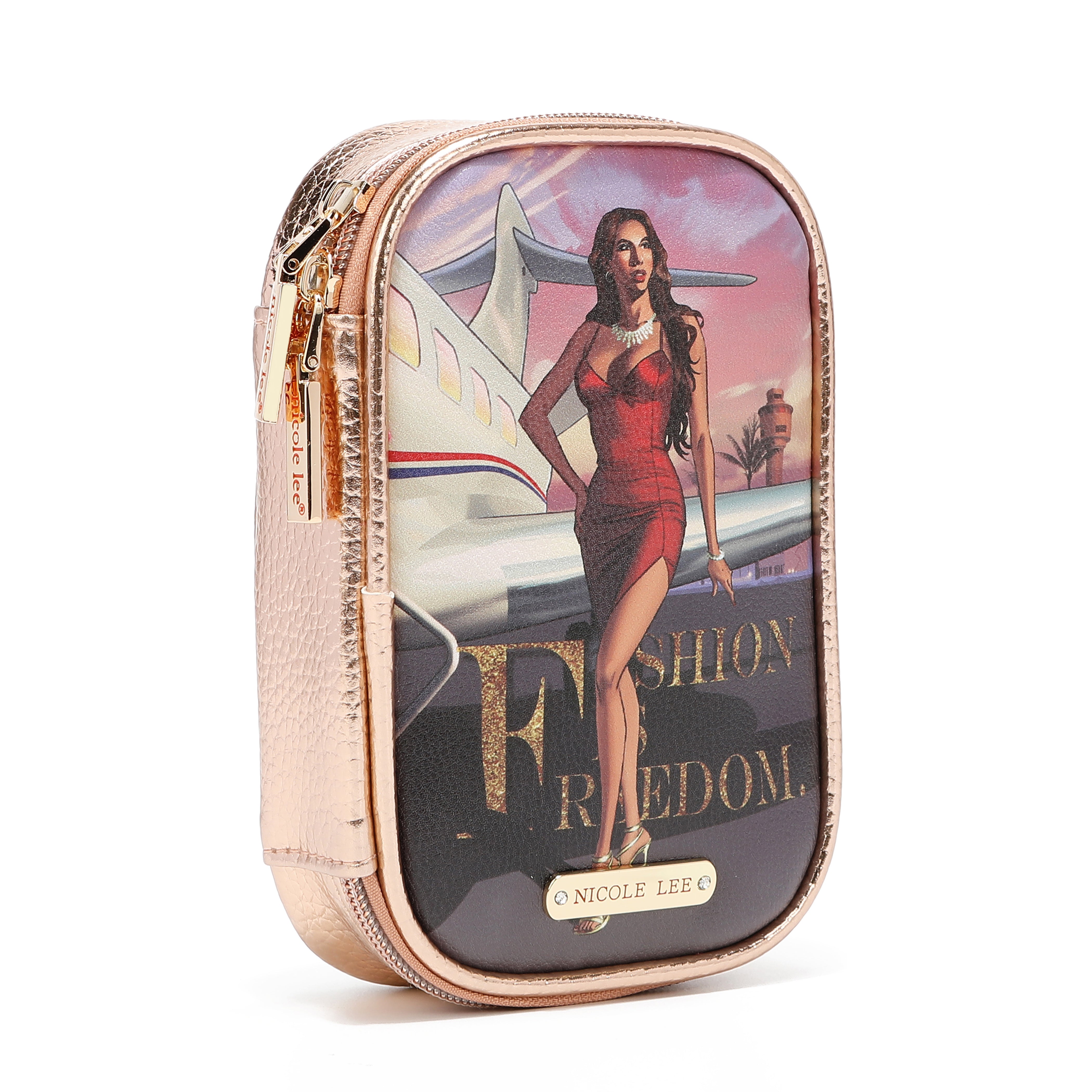 Set von Make -up -Bürsten mit Gehäuse