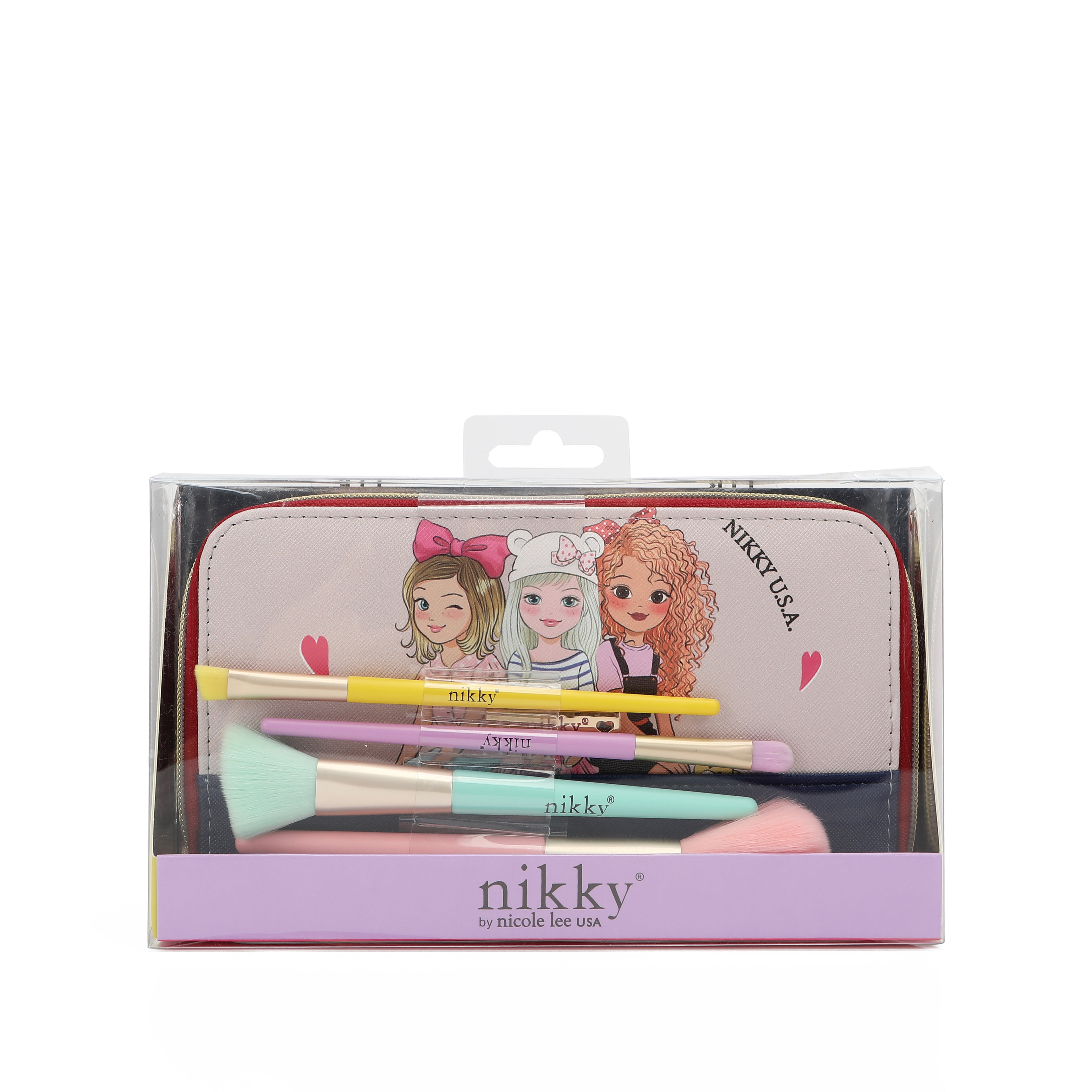Set di pennelli per il trucco con custodia <tc>NIKKY</tc>