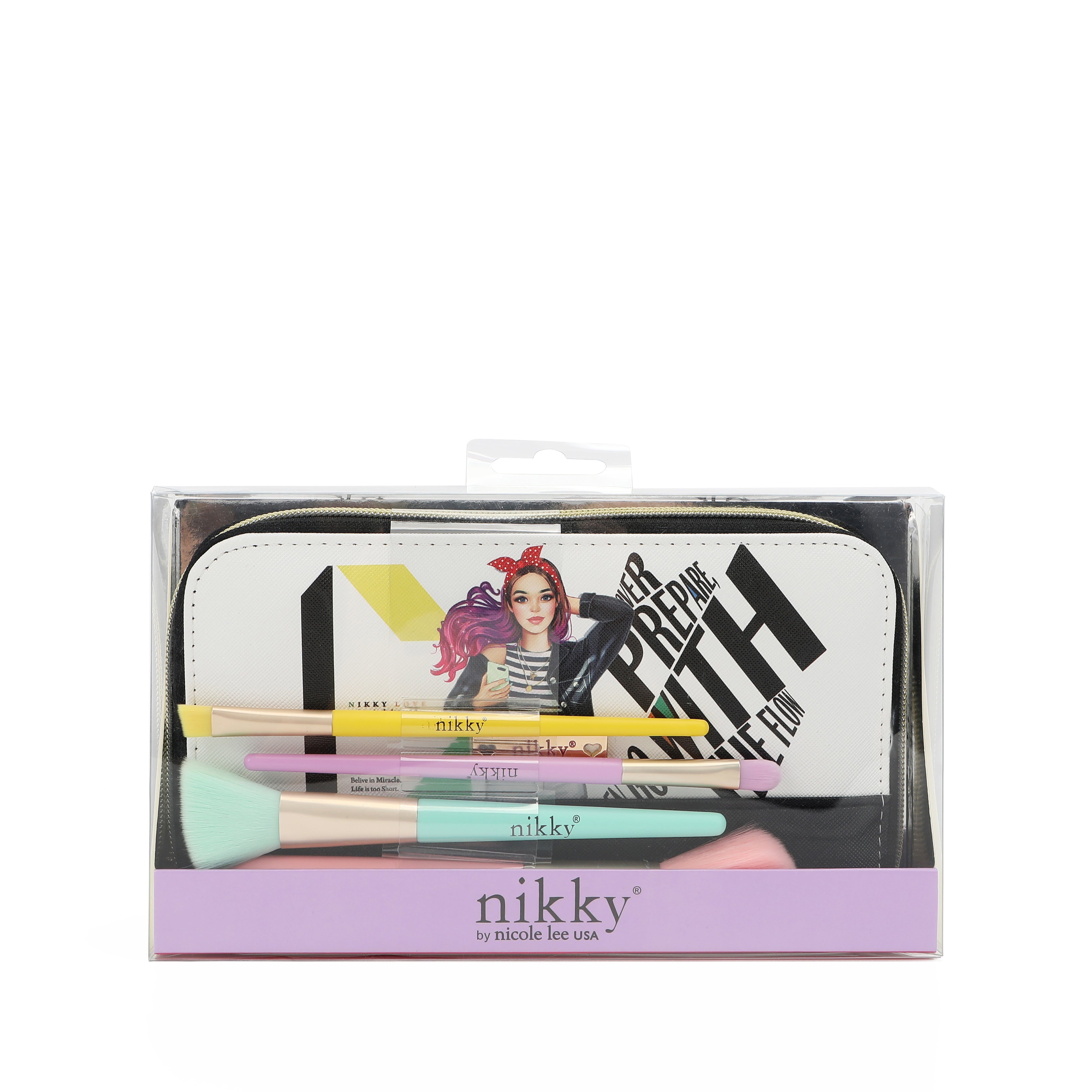 Set di pennelli per il trucco con custodia <tc>NIKKY</tc>