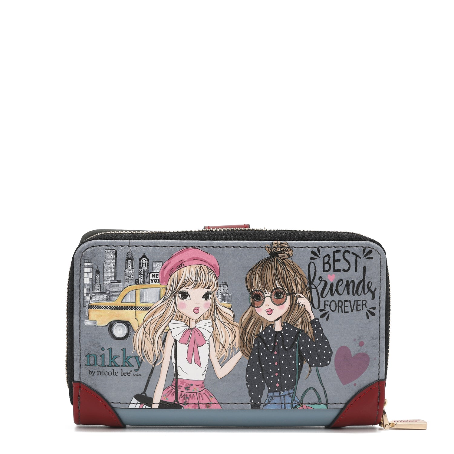 Portafoglio grande con portamonete a doppia cerniera <tc>NIKKY</tc>