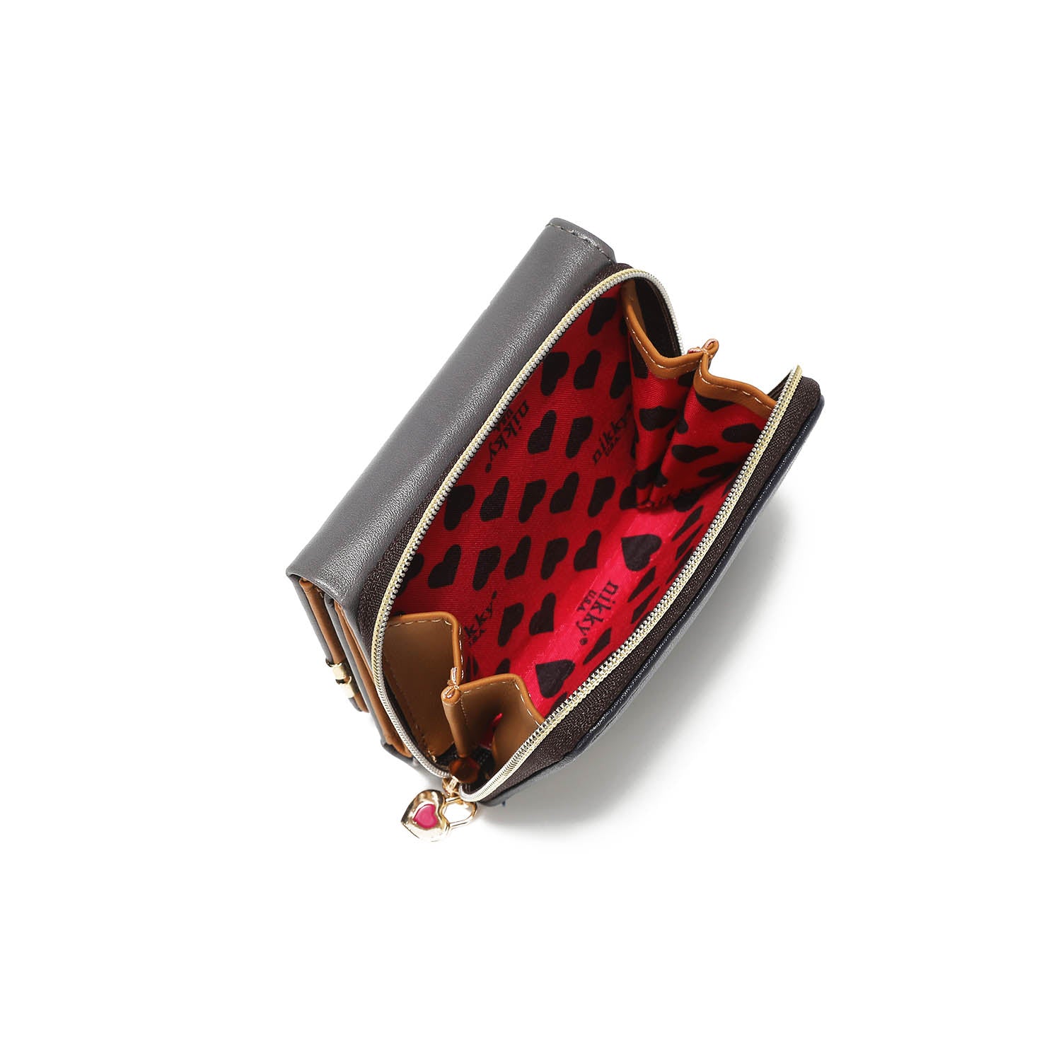 Portfólio com divisão tripla + bolsa de zíper