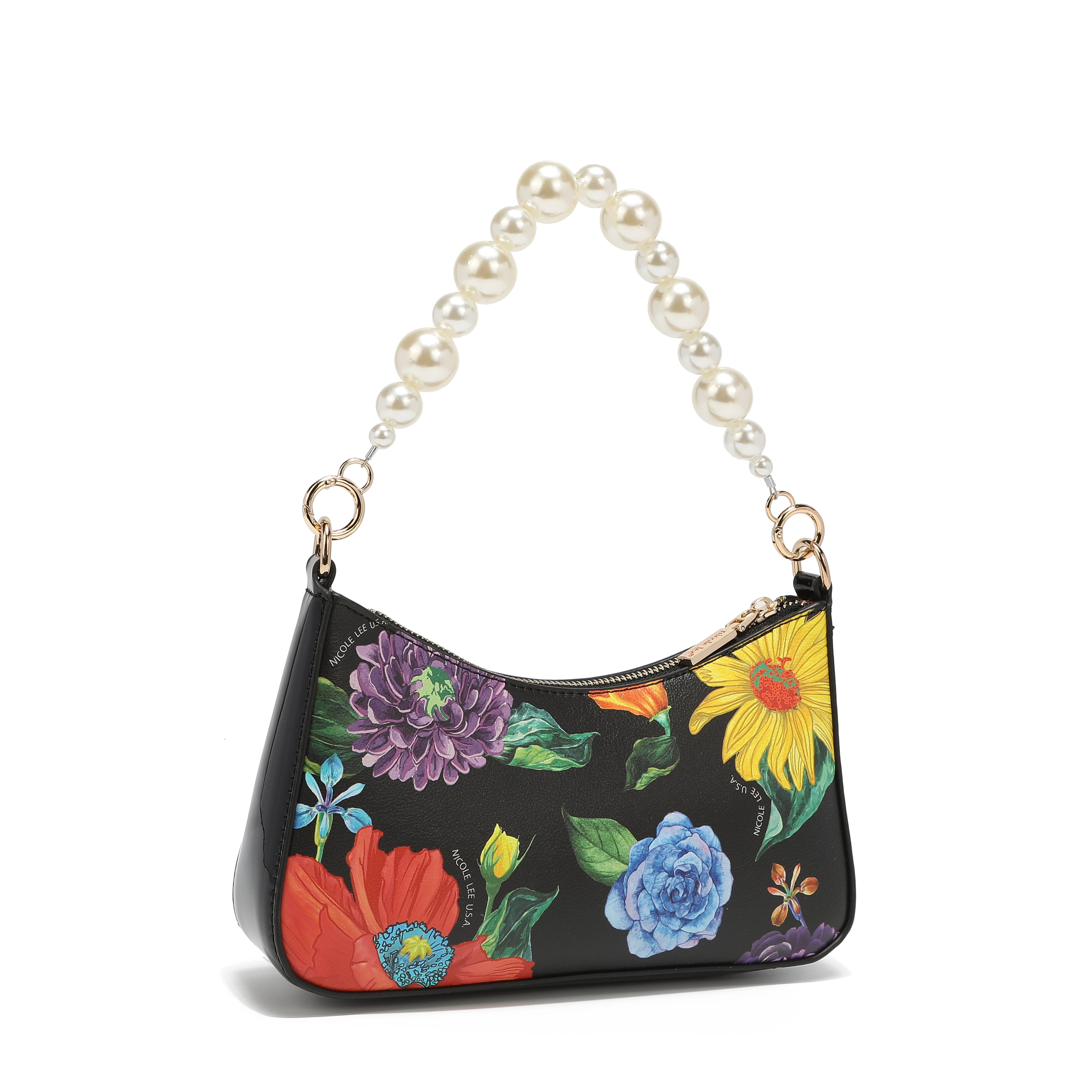 Bolsa de ombro com alça de pérola