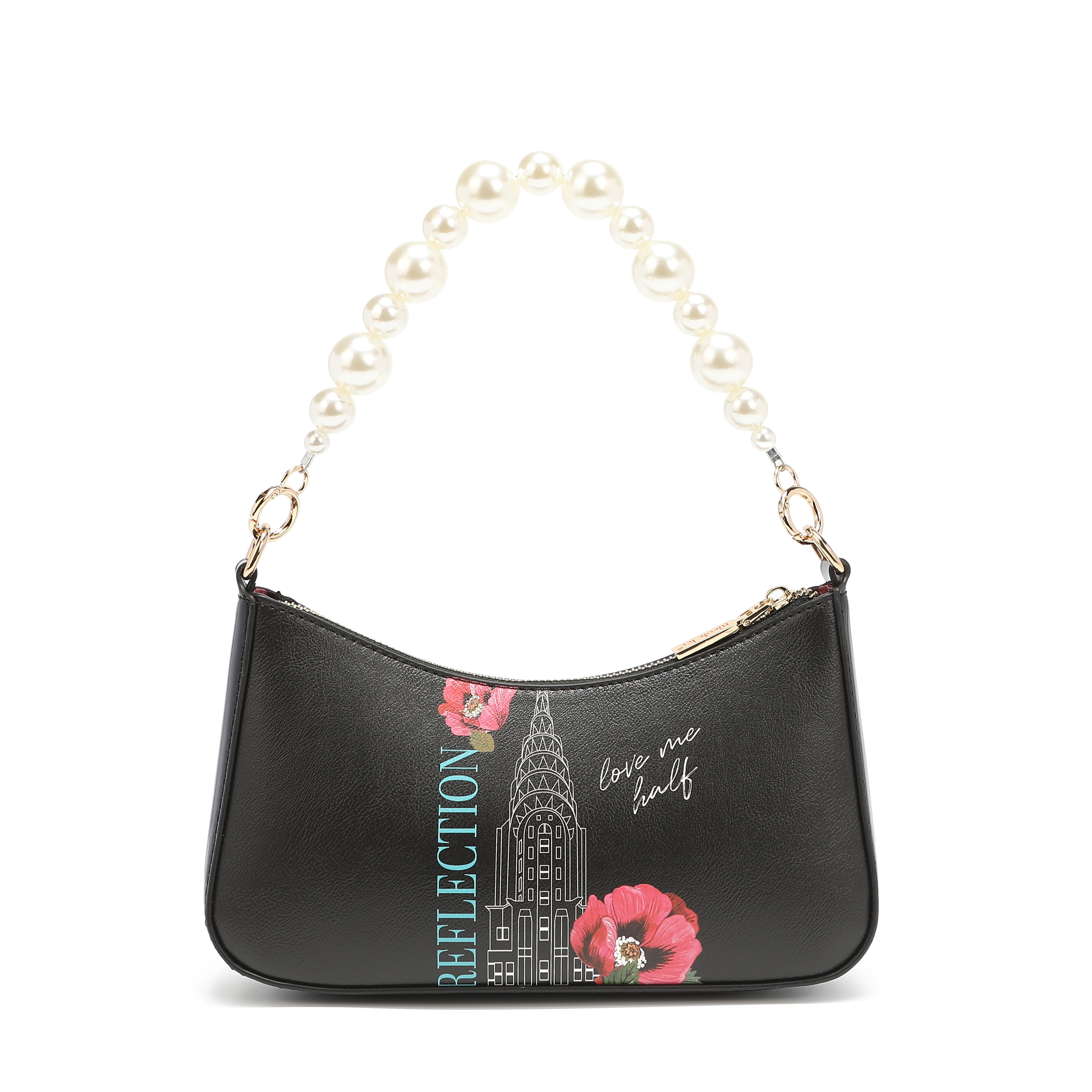 Bolsa de ombro com alça de pérola