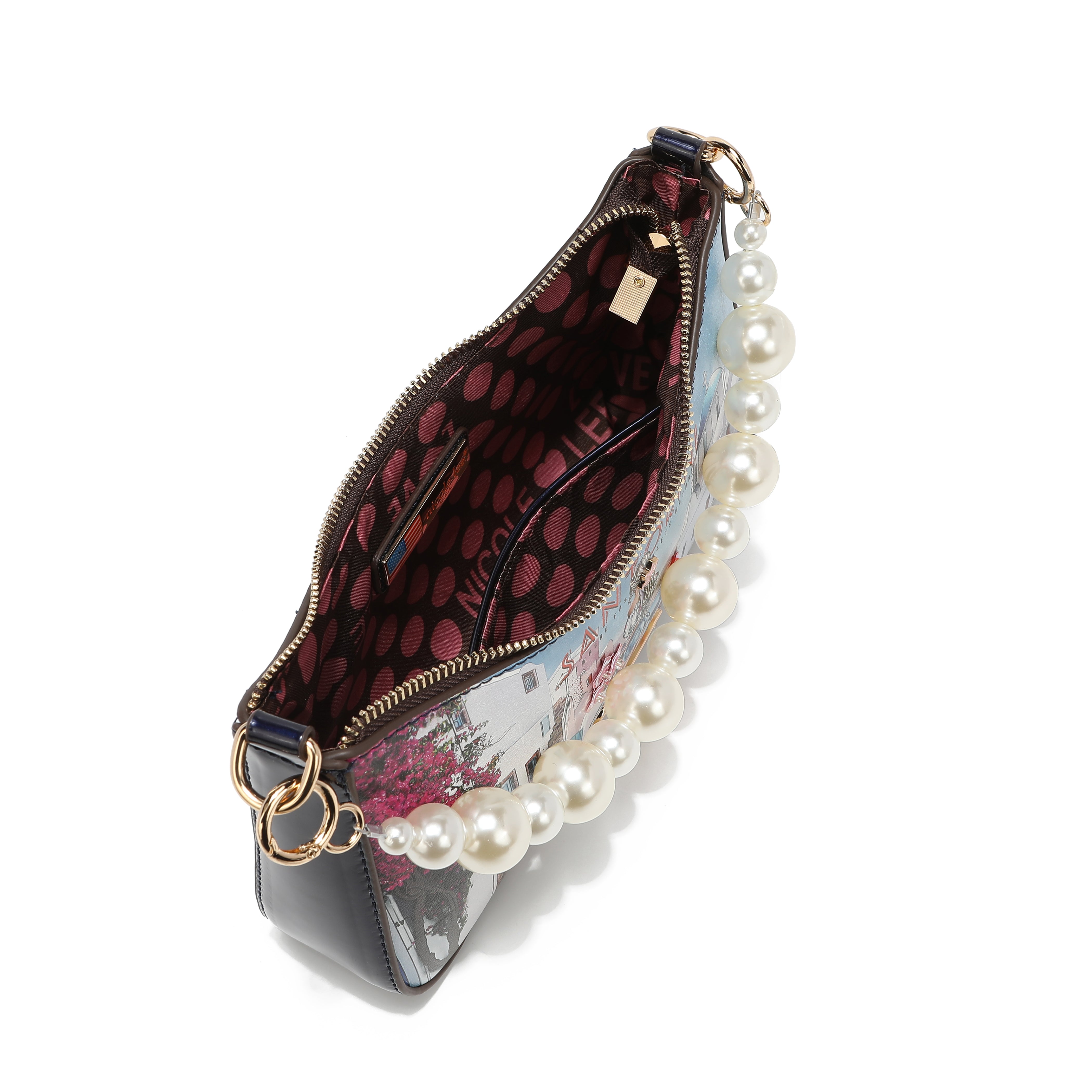 Bolsa de ombro com alça de pérola